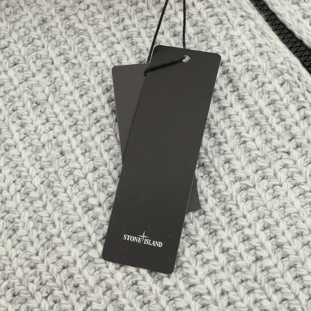 Stone Island 스톤 아일랜드 실버 그레이 후드 니트 집업 가디건 17