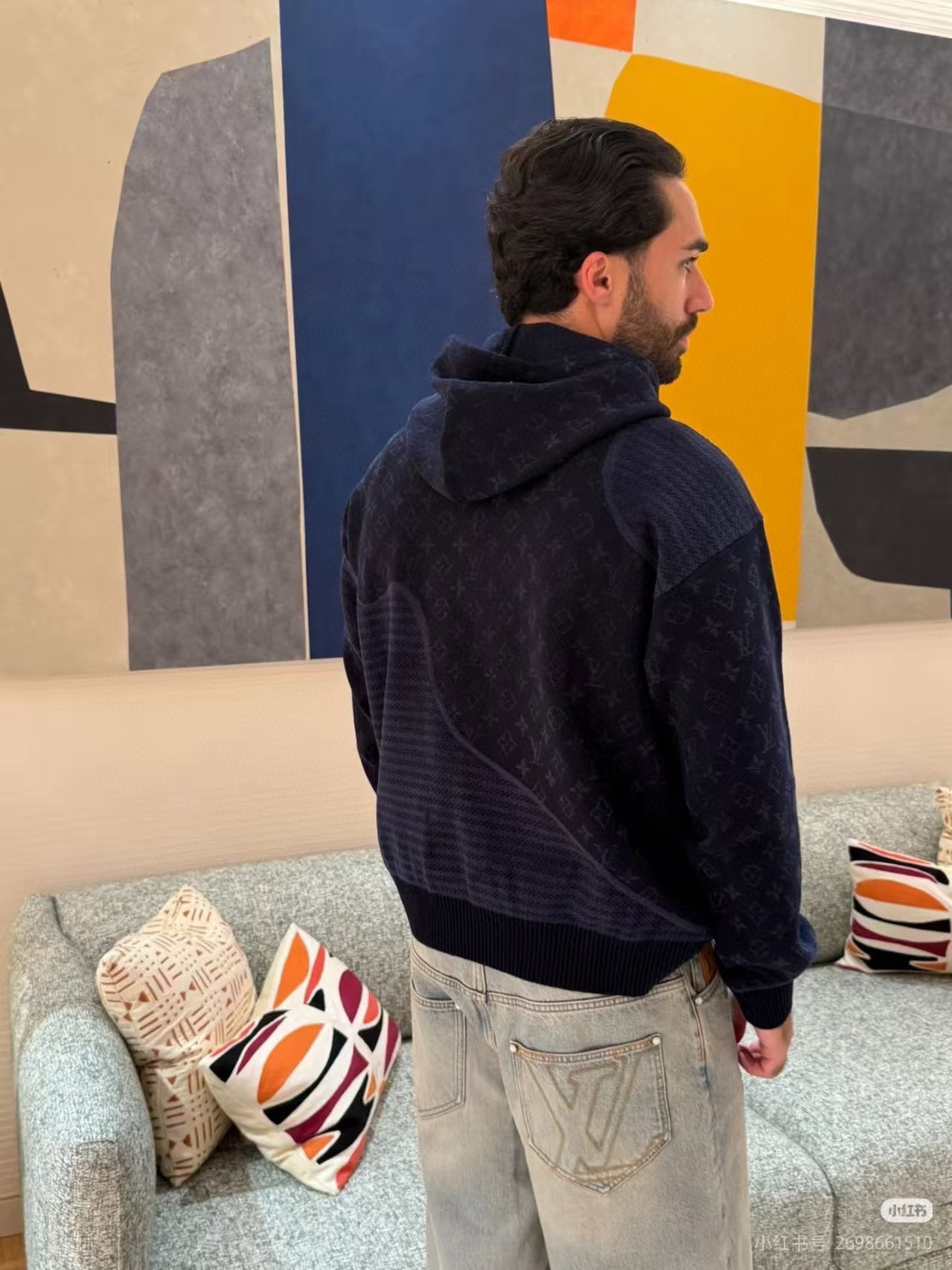 Louis Vuitton 루이비통 루이비통 사선 패턴 자카드 니트 후드티 6