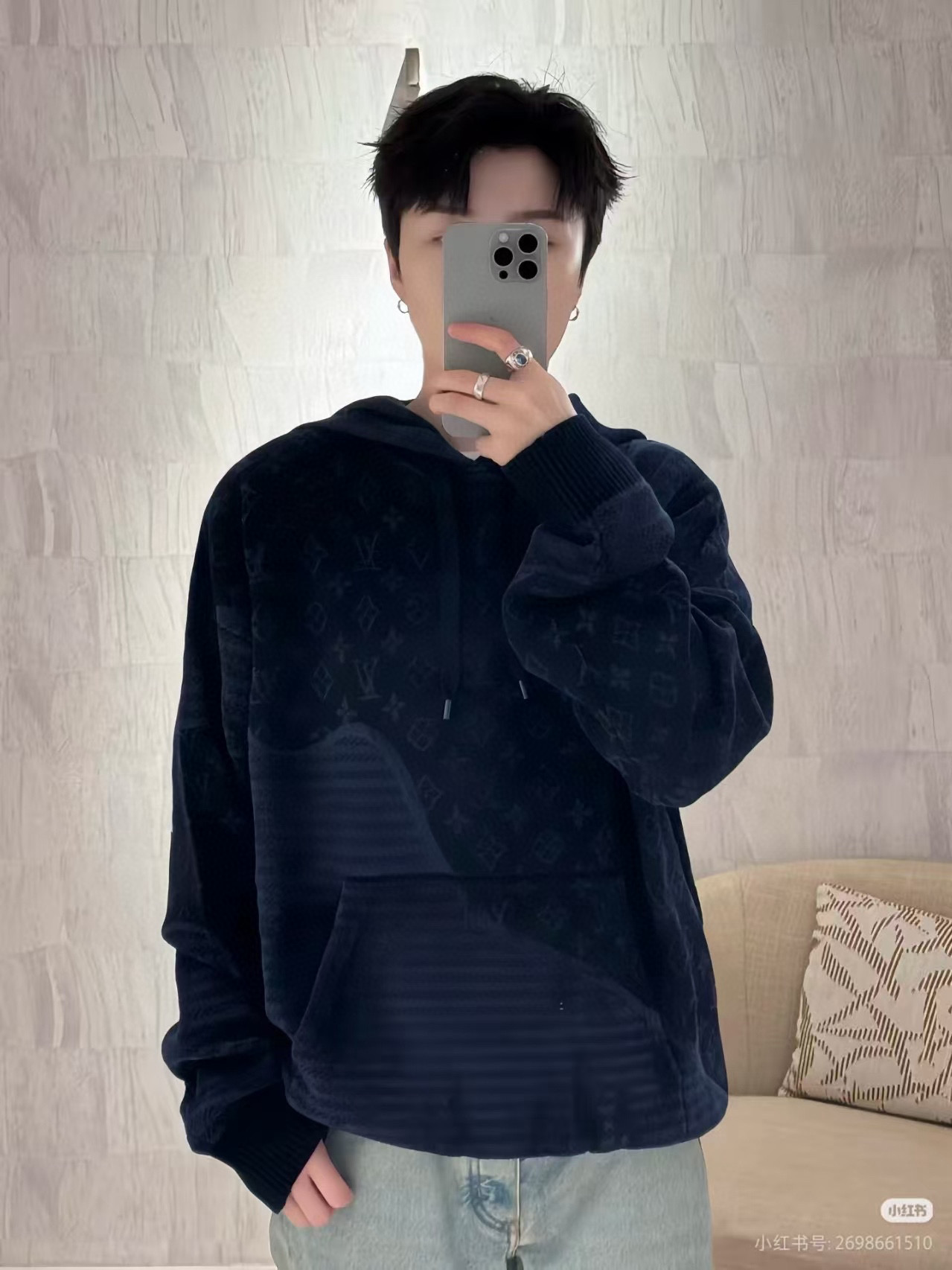 Louis Vuitton 루이비통 루이비통 사선 패턴 자카드 니트 후드티 7