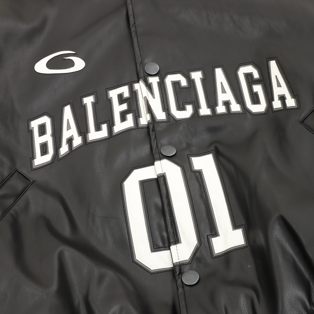 Balenciaga 발렌시아가 로고 자수 농구 레더 플라이트 점퍼 8