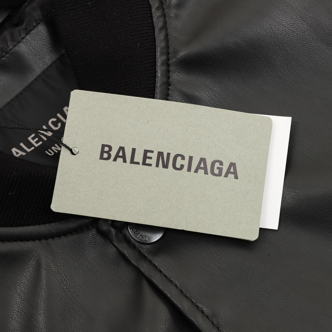 Balenciaga 발렌시아가 로고 자수 농구 레더 플라이트 점퍼 10