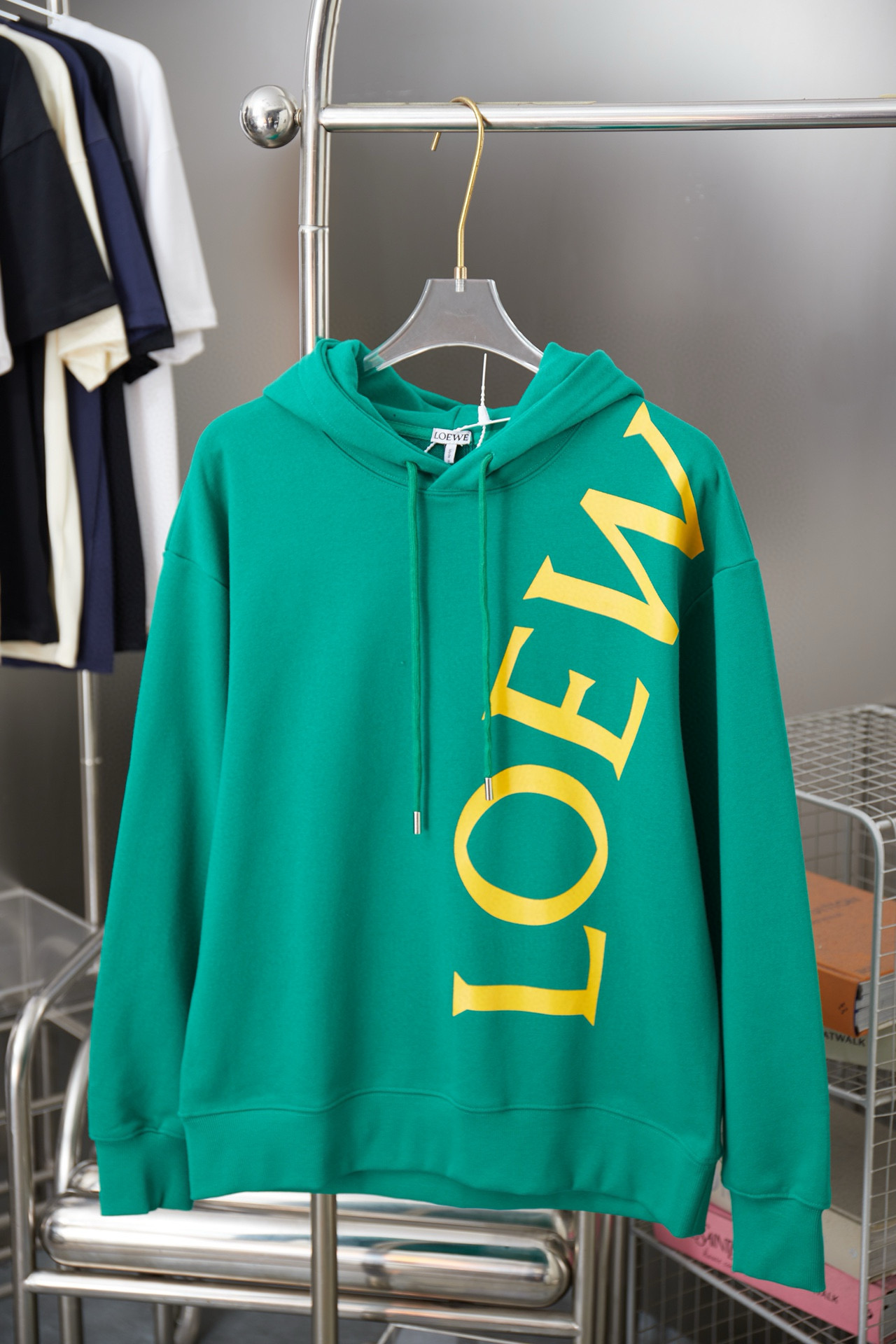 Loewe 로에베 로고 크로스 레터링 후드 티셔츠 10