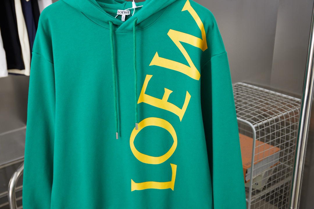 Loewe 로에베 로고 크로스 레터링 후드 티셔츠 13