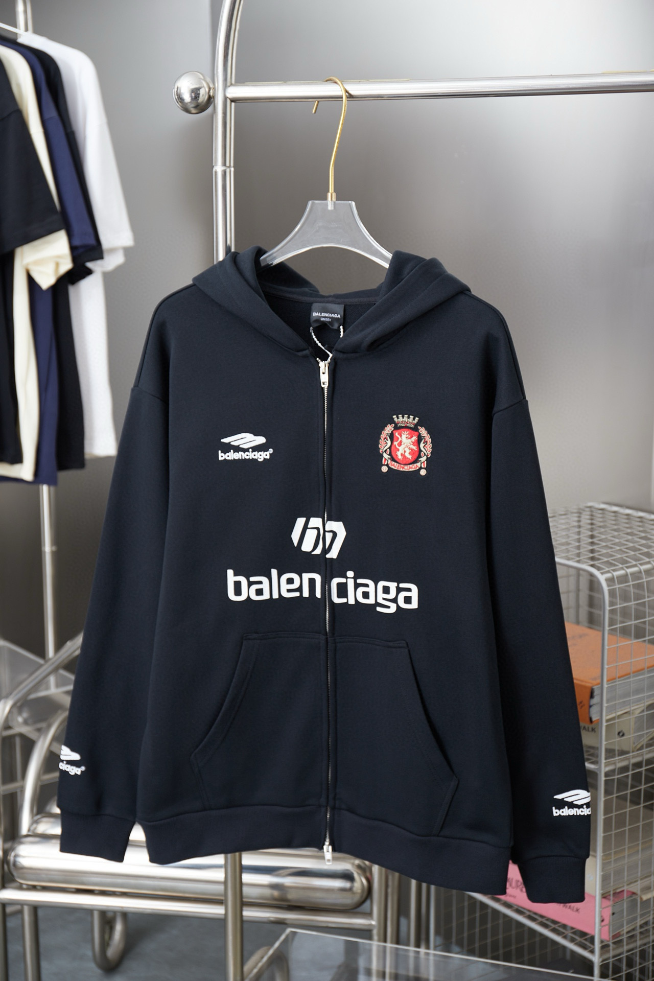 Balenciaga 발렌시아가 엠블럼 로고 집업 후드티 11