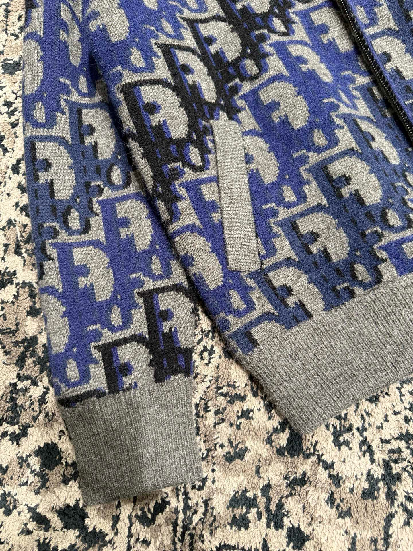 Dior 디올 오블리크 패턴 니트 블루 봄버 자켓 15