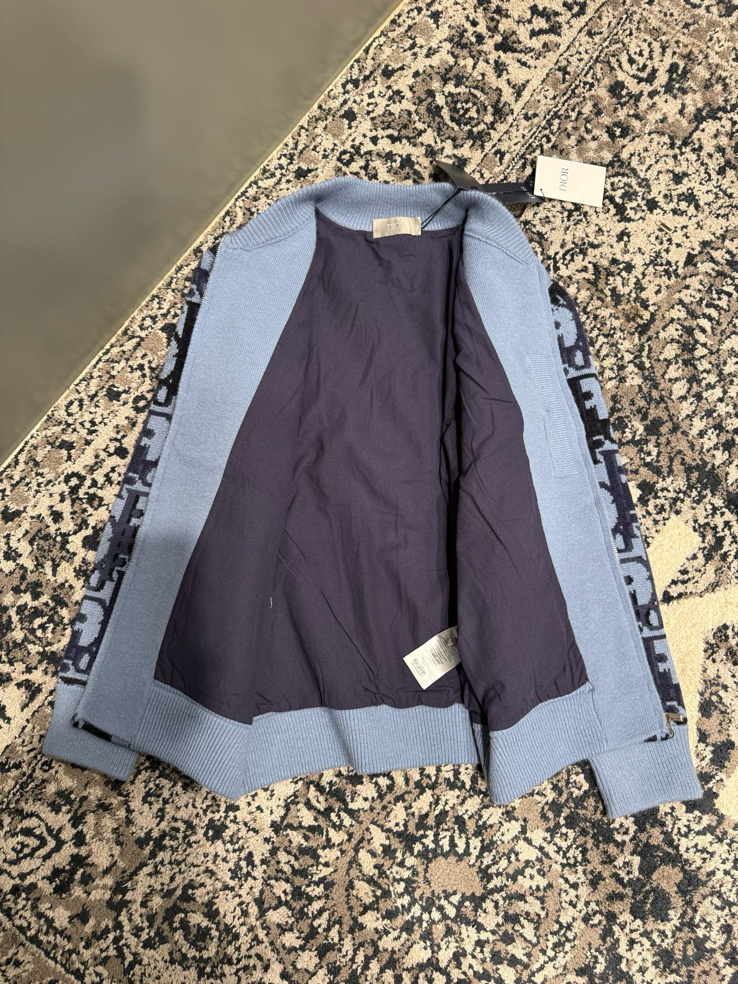 Dior 디올 오블리크 블루 니트 집업 재킷 12