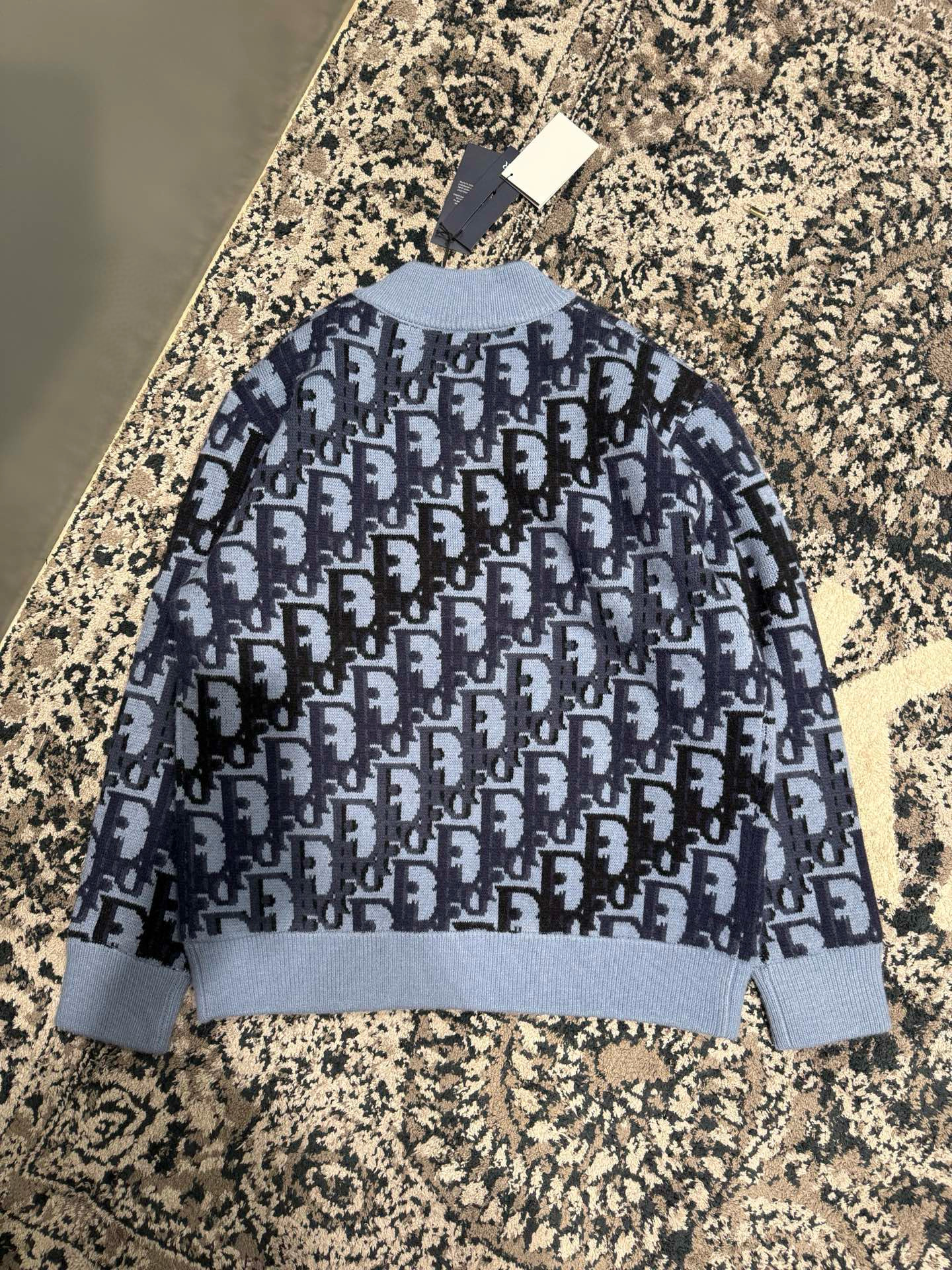 Dior 디올 오블리크 블루 니트 집업 재킷 13