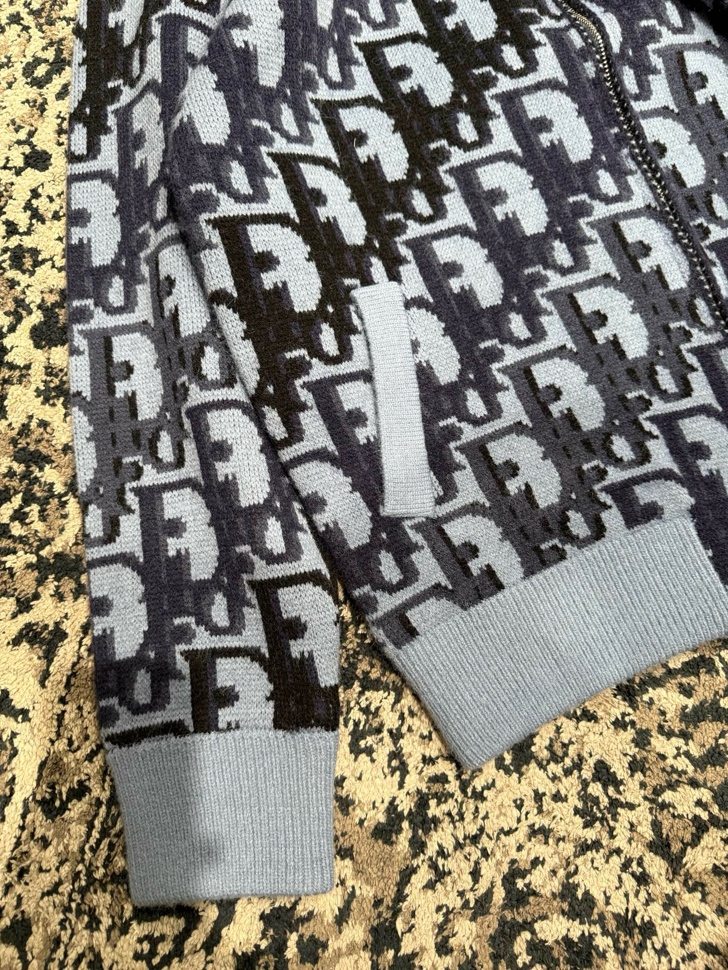 Dior 디올 오블리크 블루 니트 집업 재킷 16