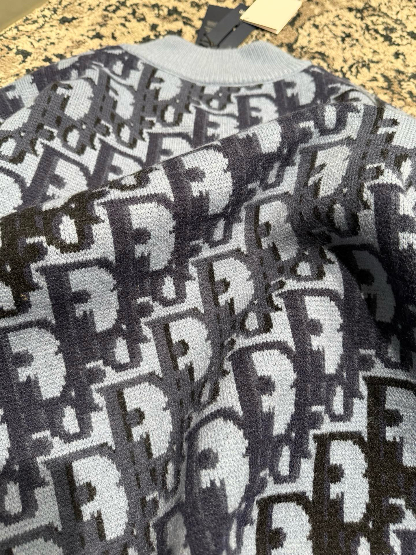 Dior 디올 오블리크 블루 니트 집업 재킷 17