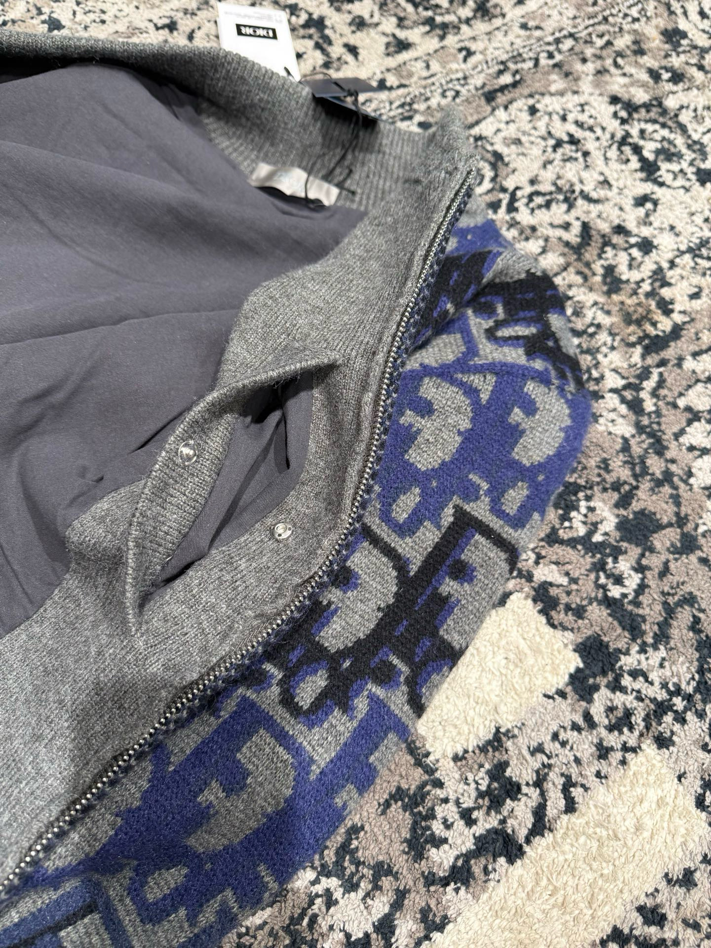 Dior 디올 오블리크 블루 니트 집업 재킷 20