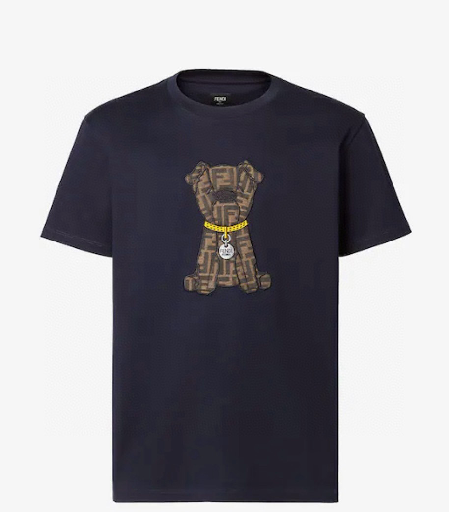 Fendi 펜디 딥블루 FF 강아지 프린트 코튼 티셔츠 1