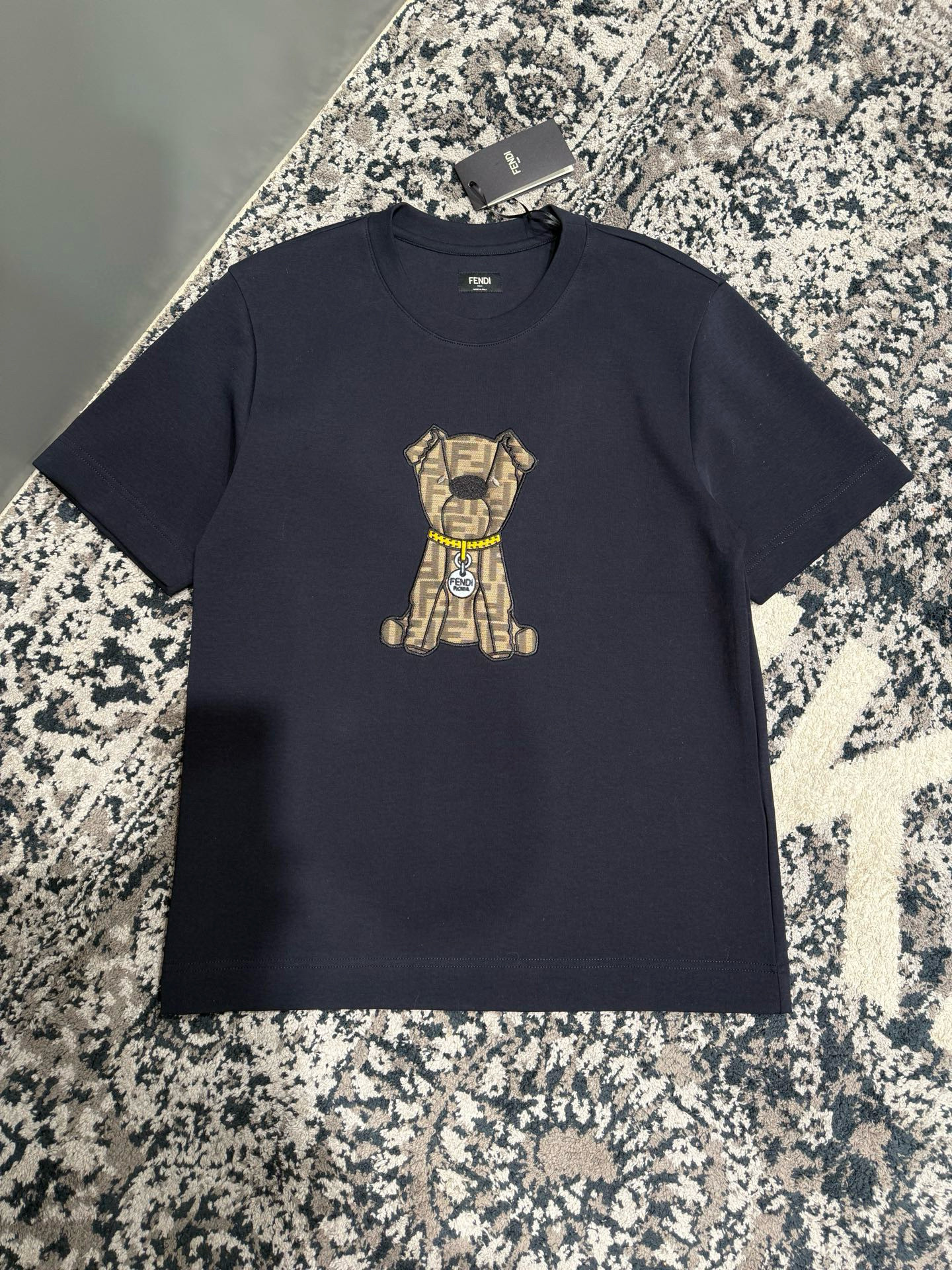 Fendi 펜디 딥블루 FF 강아지 프린트 코튼 티셔츠 6