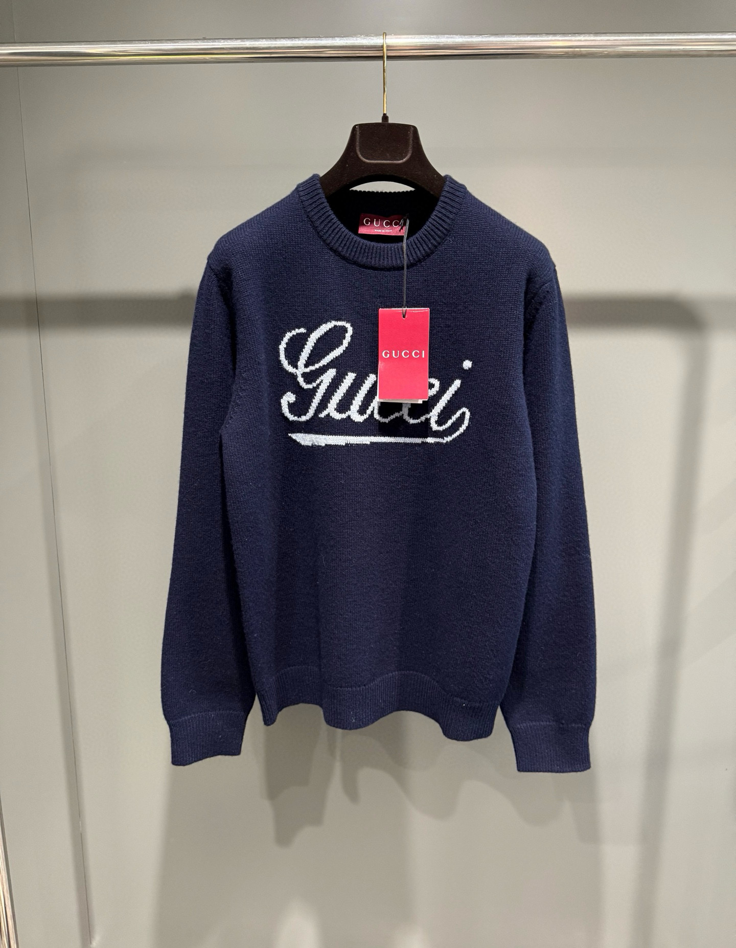 Gucci 구찌 로고 장식 네이비 니트 스웨터 3