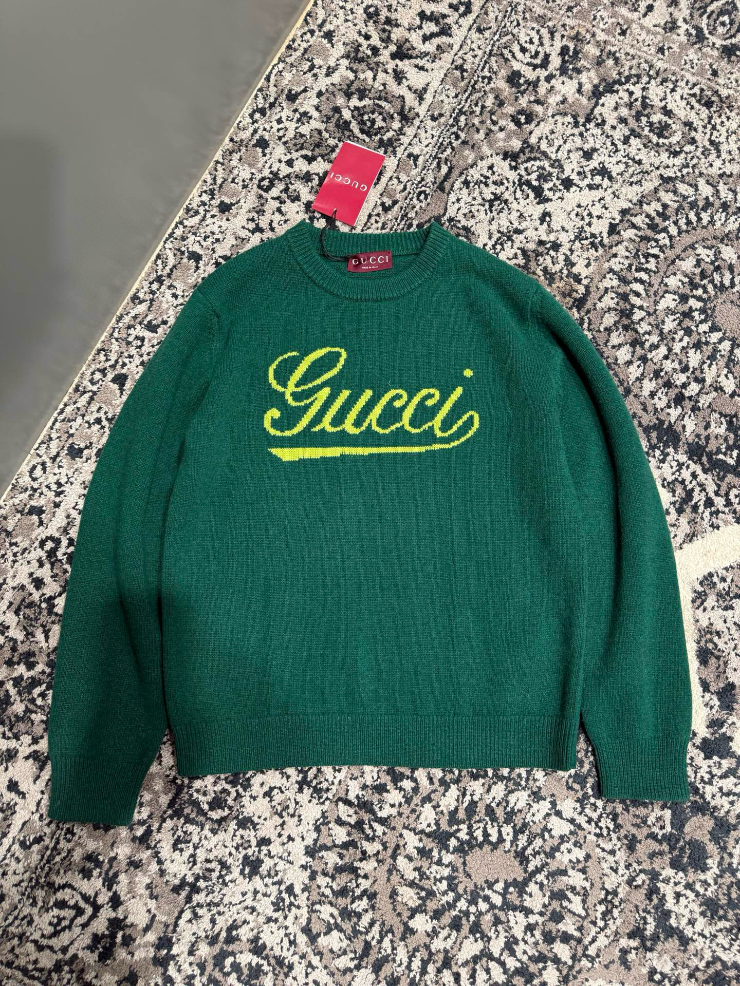 Gucci 구찌 로고 장식 네이비 니트 스웨터 5