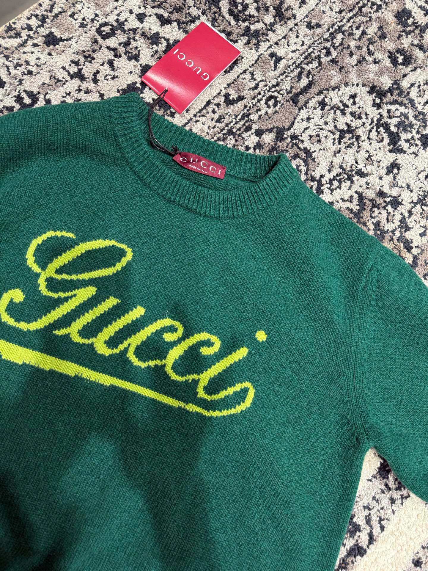 Gucci 구찌 로고 장식 네이비 니트 스웨터 7