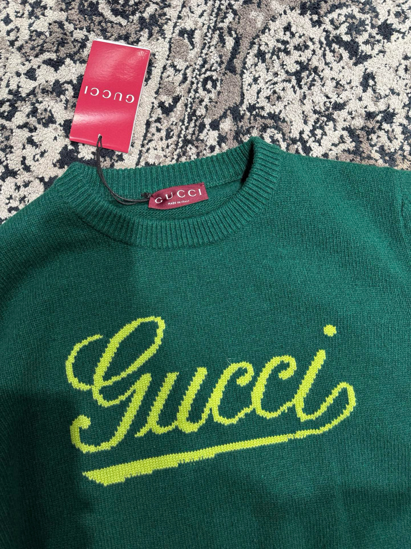 Gucci 구찌 로고 장식 네이비 니트 스웨터 8