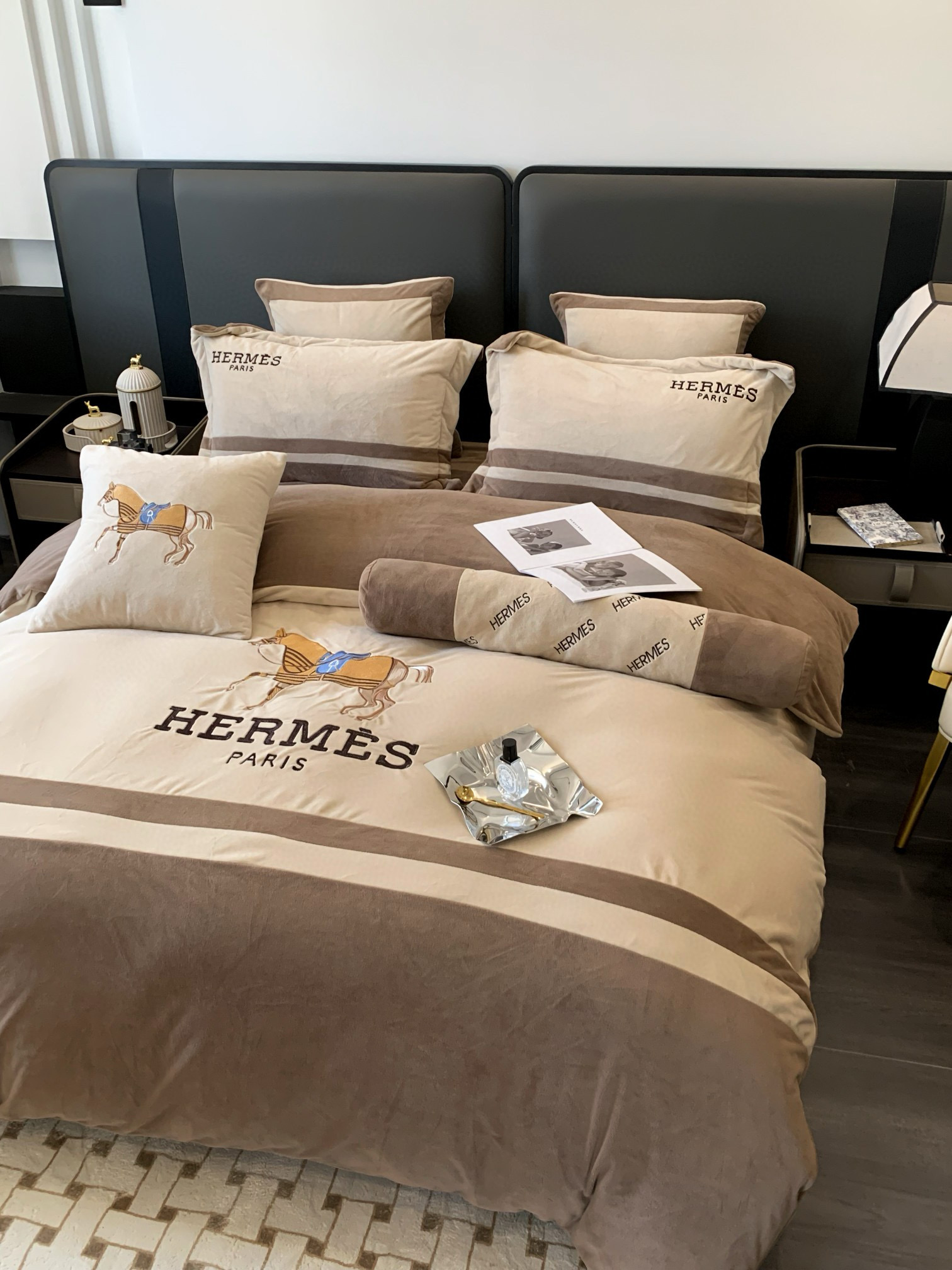Hermes 에르메스 말 자수 극세사 침구 세트 5