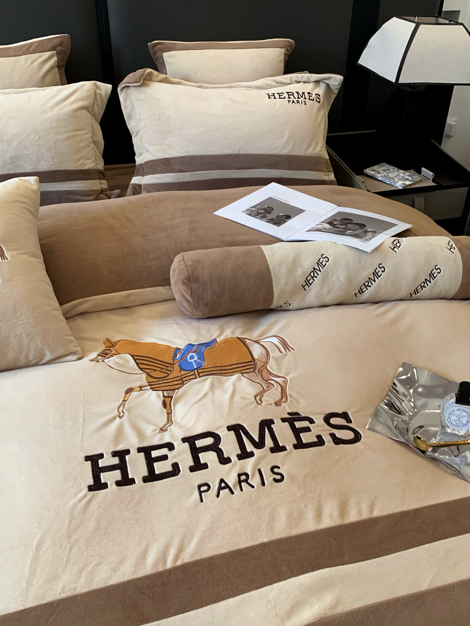 Hermes 에르메스 말 자수 극세사 침구 세트 9