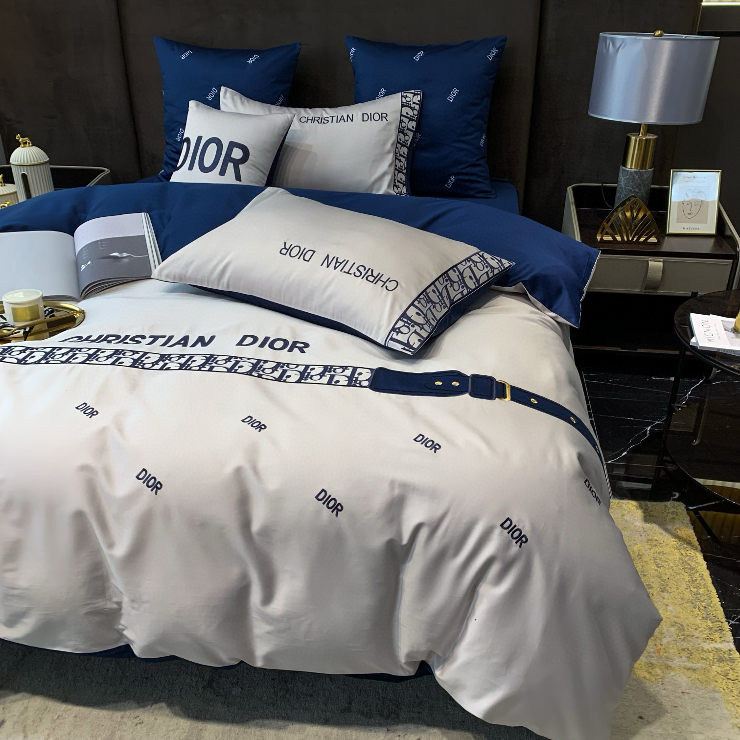 Christian Dior 크리스찬 디올 벨트 패턴 사면 침구 4종 세트 3