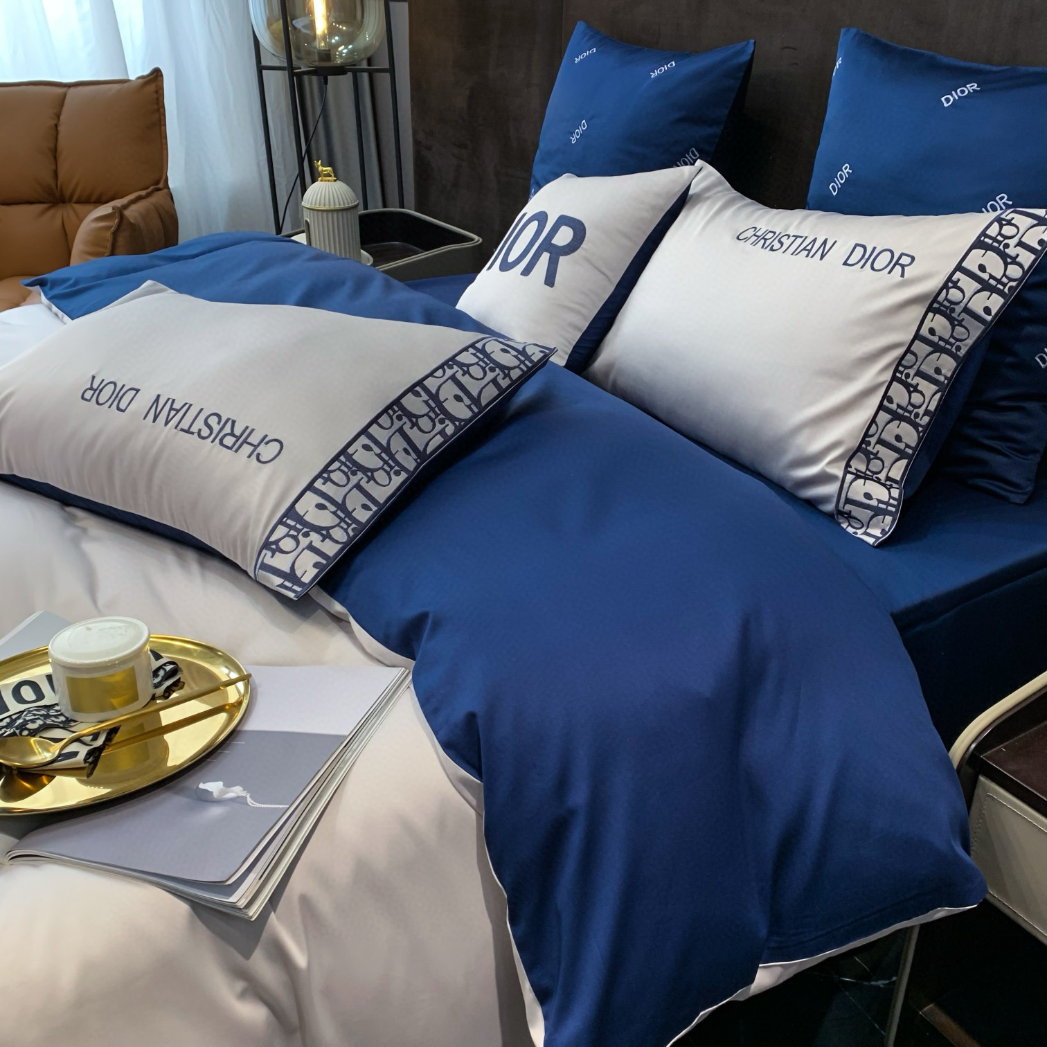 Christian Dior 크리스찬 디올 벨트 패턴 사면 침구 4종 세트 5