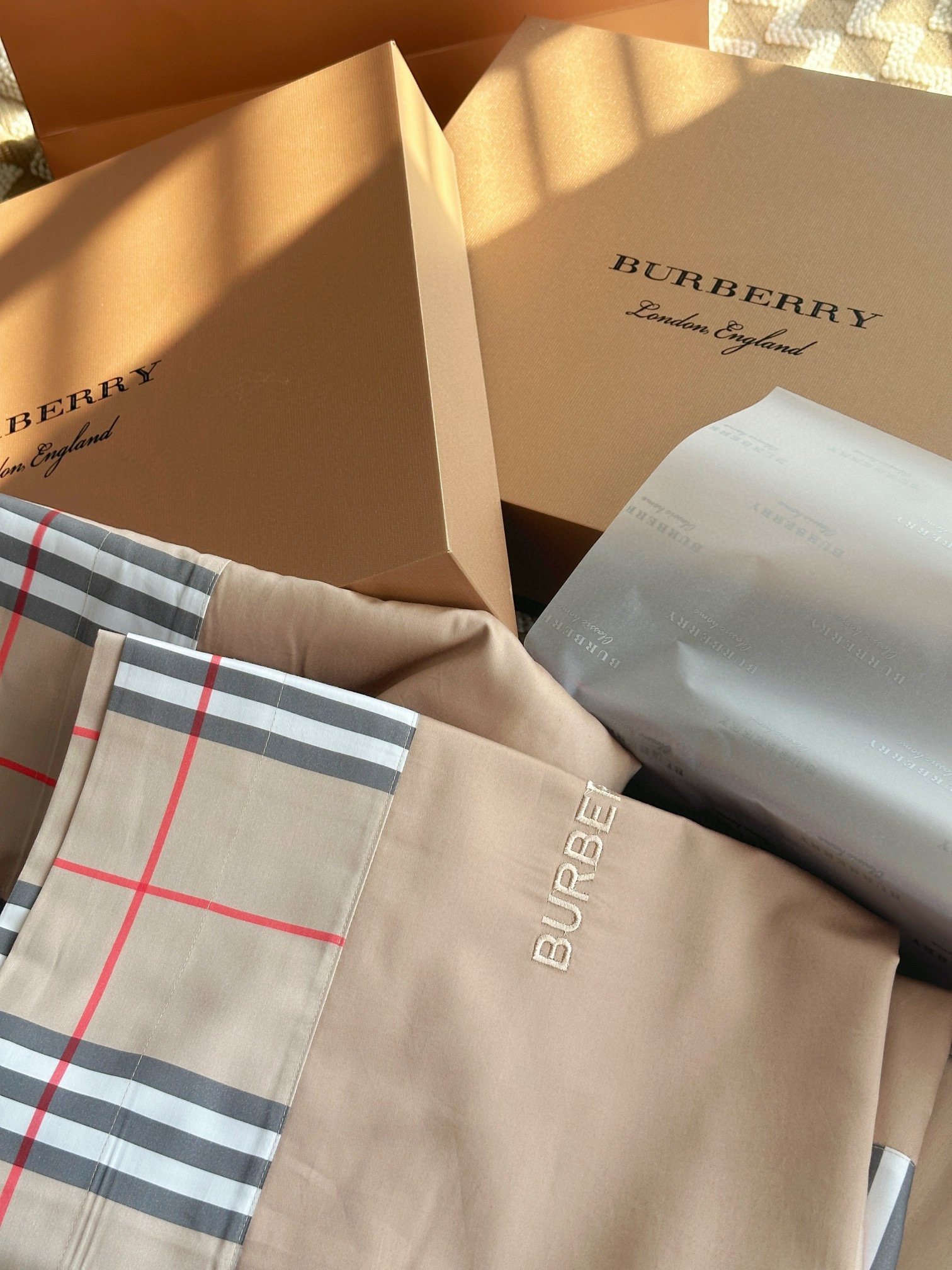 Burberry 버버리 체크 베이지 침구 세트 11