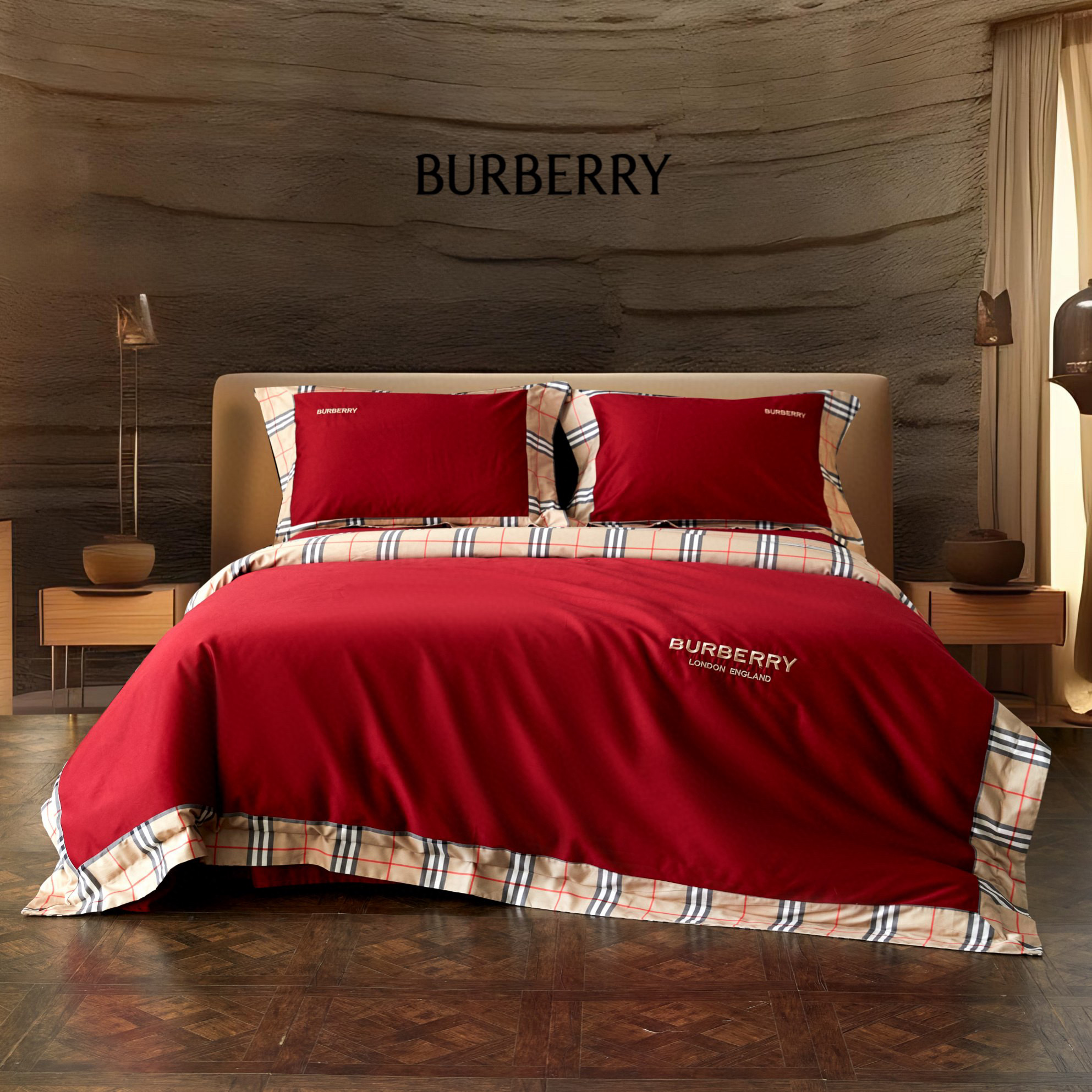 Burberry 버버리 체크 베이지 침구 세트 4