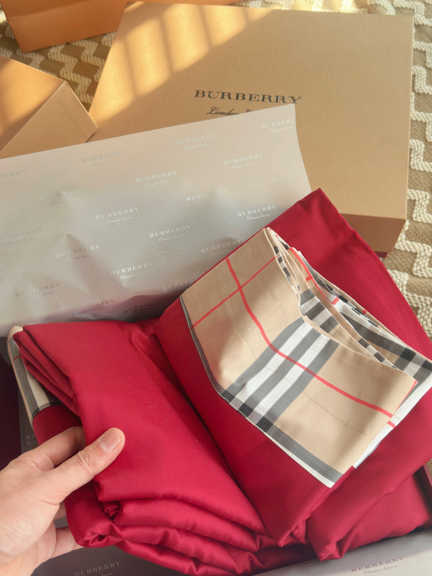 Burberry 버버리 체크 베이지 침구 세트 13