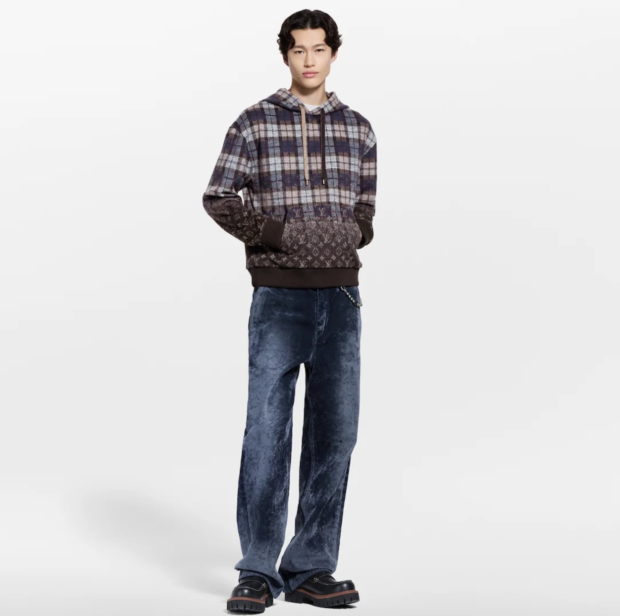 LOUIS VUITTON 루이비통 FW2024 모노그램 페이디드 체크 후드티 1