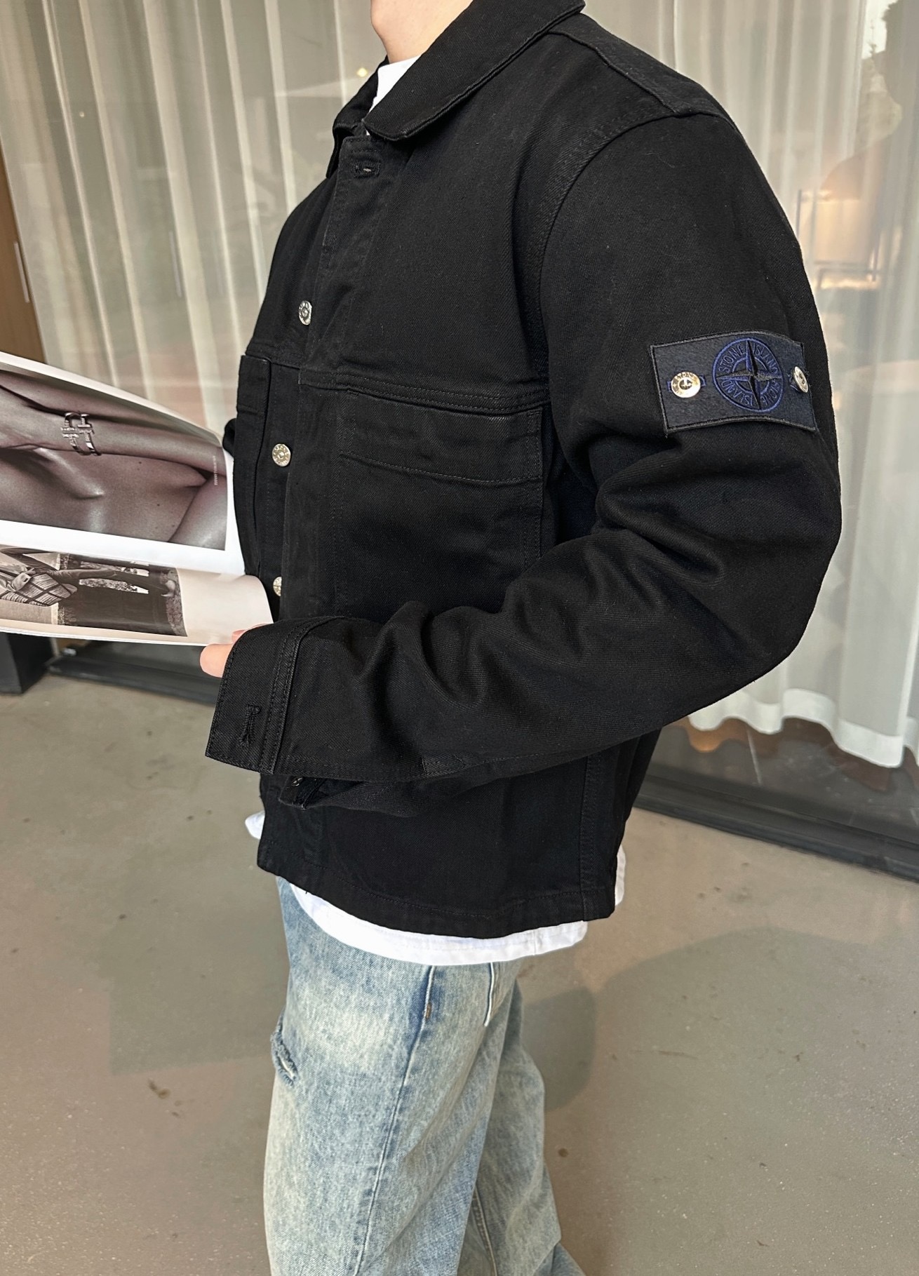 STONE ISLAND 스톤아일랜드 FW2023 블랙 데님 재킷 1