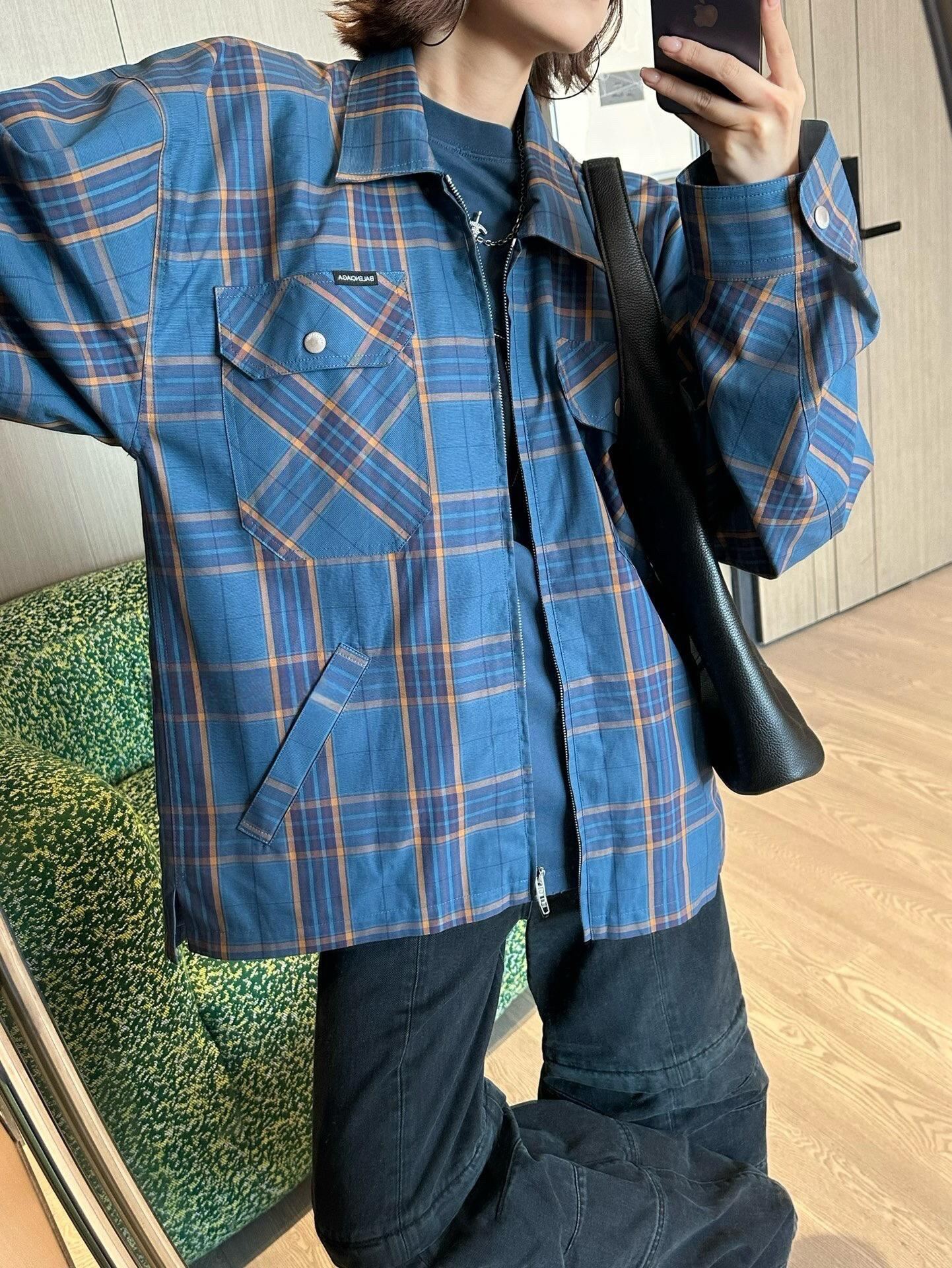 BALENCIAGA 발렌시아가 FW2025 체크 패턴 면 셔츠 3