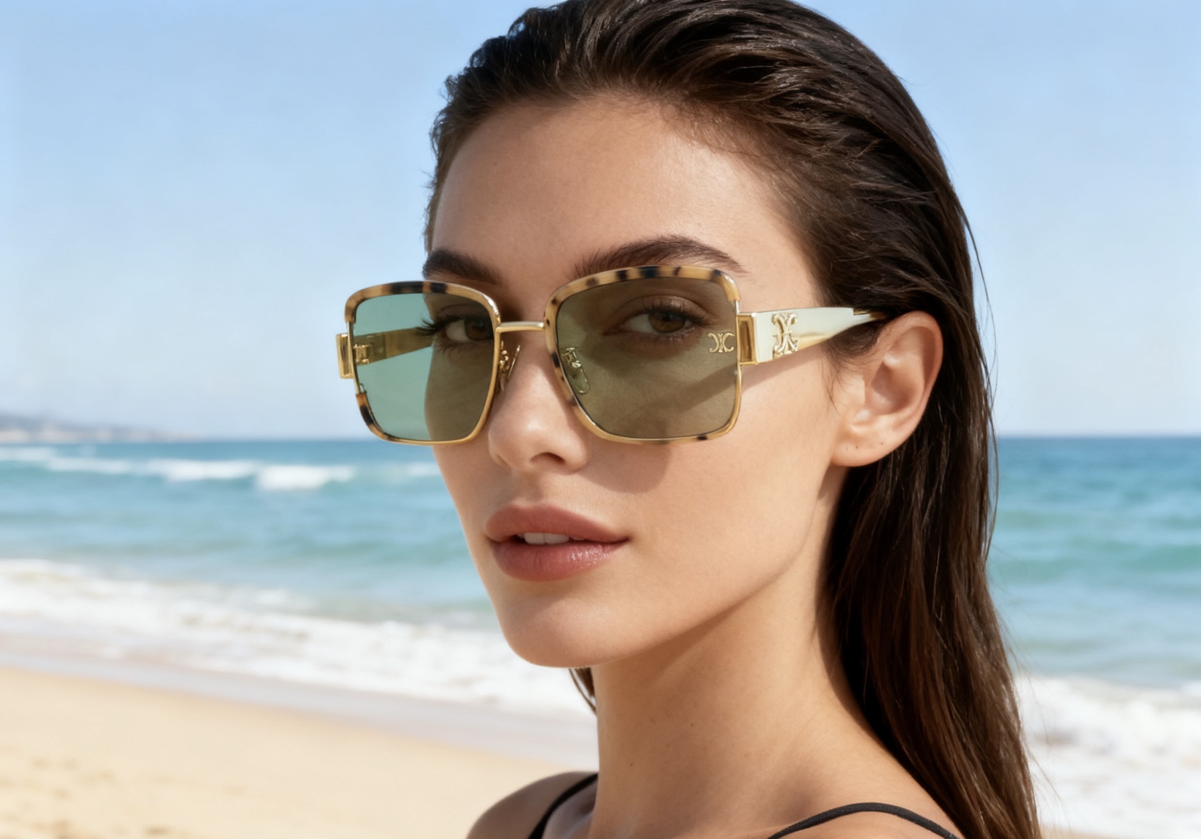 CELINE 셀린느 스퀘어 메탈 콤비 선글라스 1