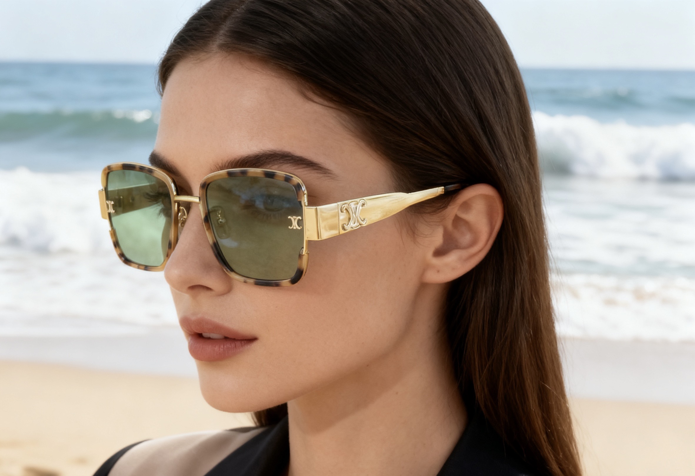 CELINE 셀린느 스퀘어 메탈 콤비 선글라스 2