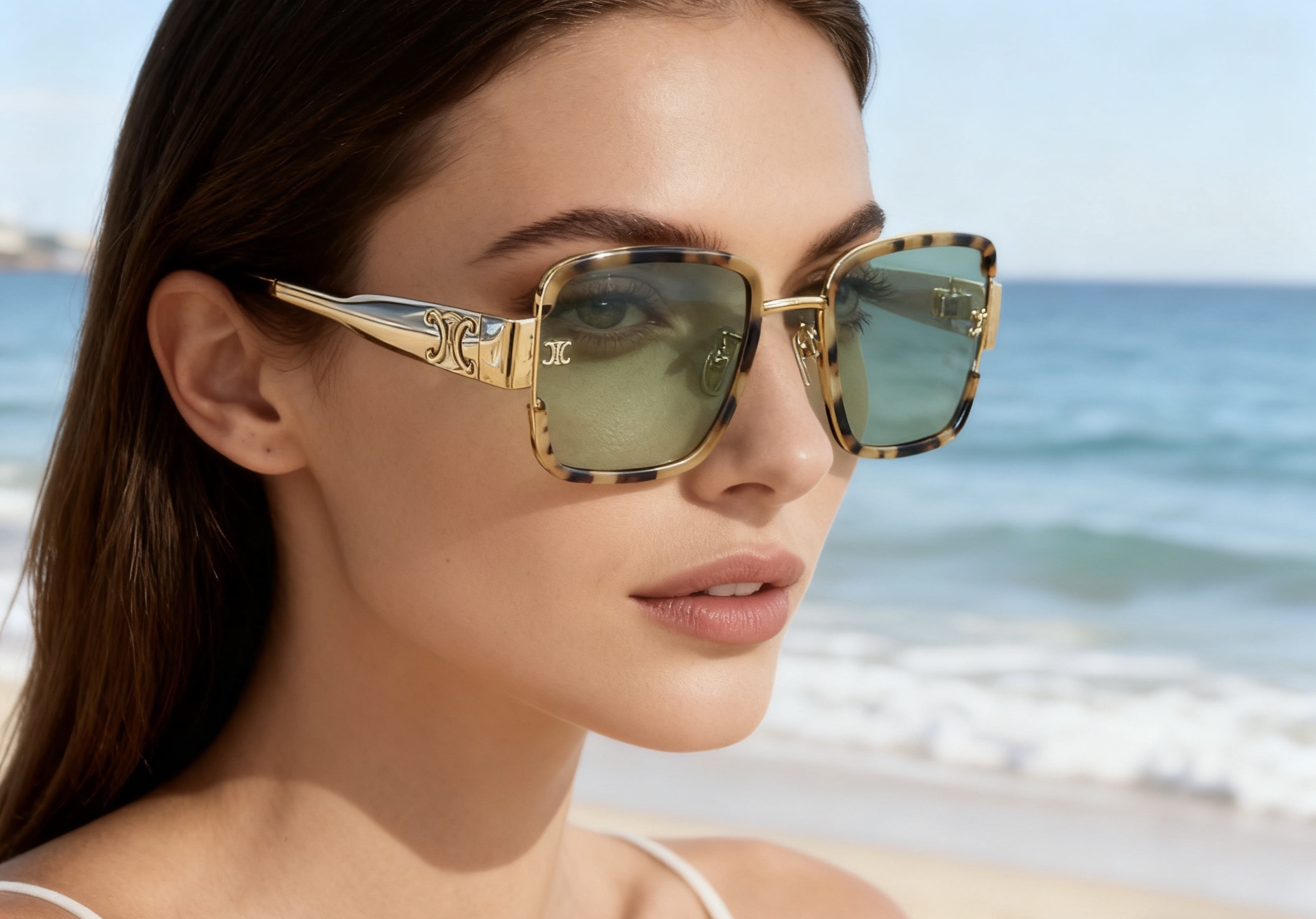 CELINE 셀린느 스퀘어 메탈 콤비 선글라스 4