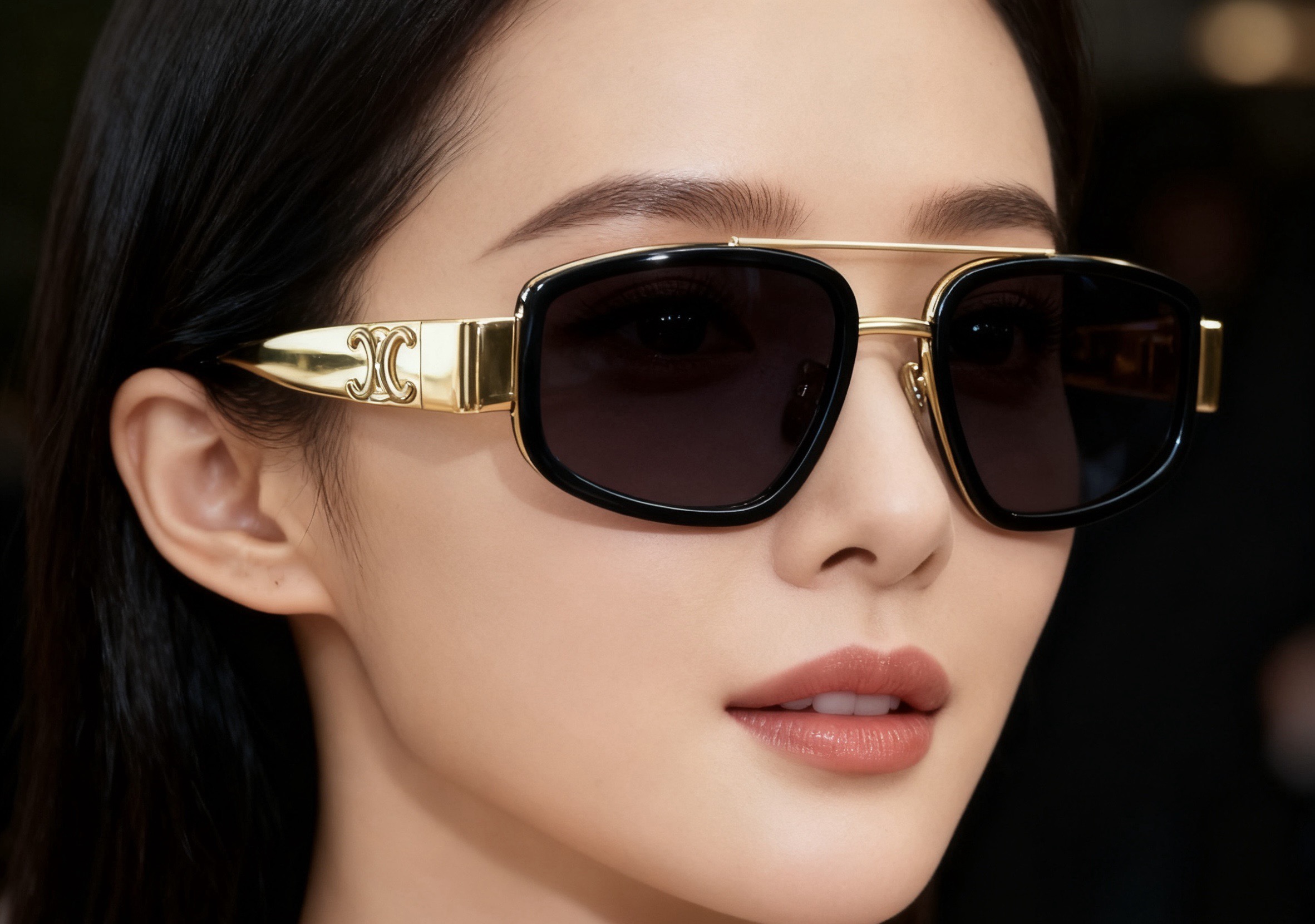 CELINE 셀린느 스퀘어 메탈 & 아세테이트 선글라스 1