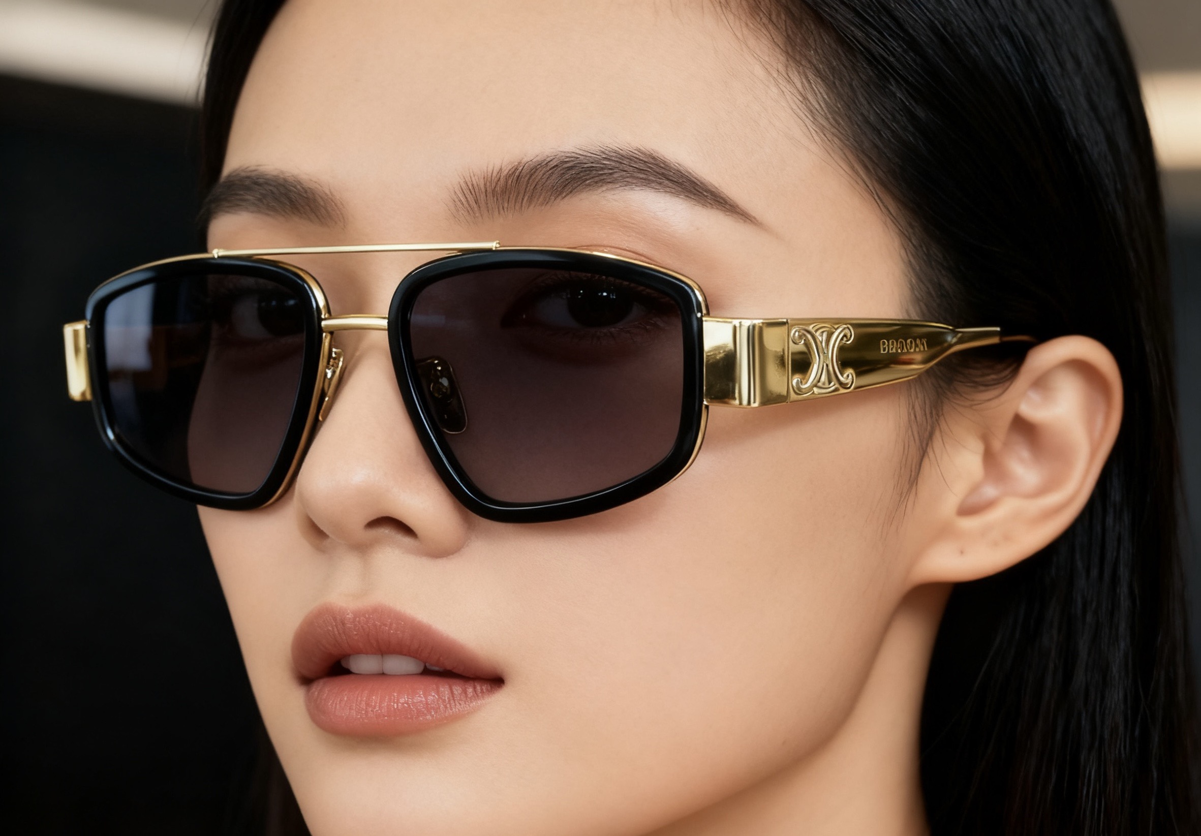 CELINE 셀린느 스퀘어 메탈 & 아세테이트 선글라스 3