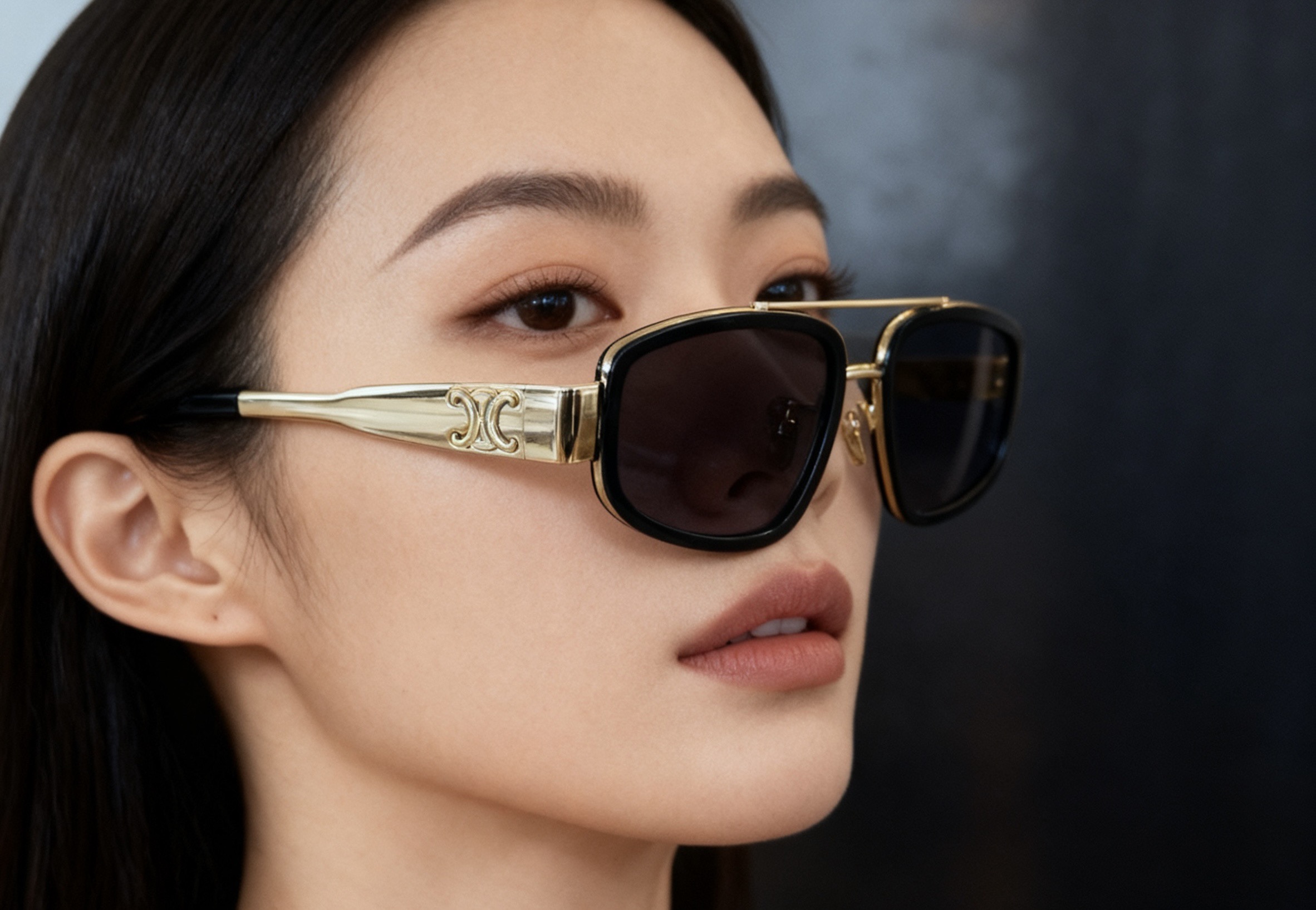 CELINE 셀린느 스퀘어 메탈 & 아세테이트 선글라스 4