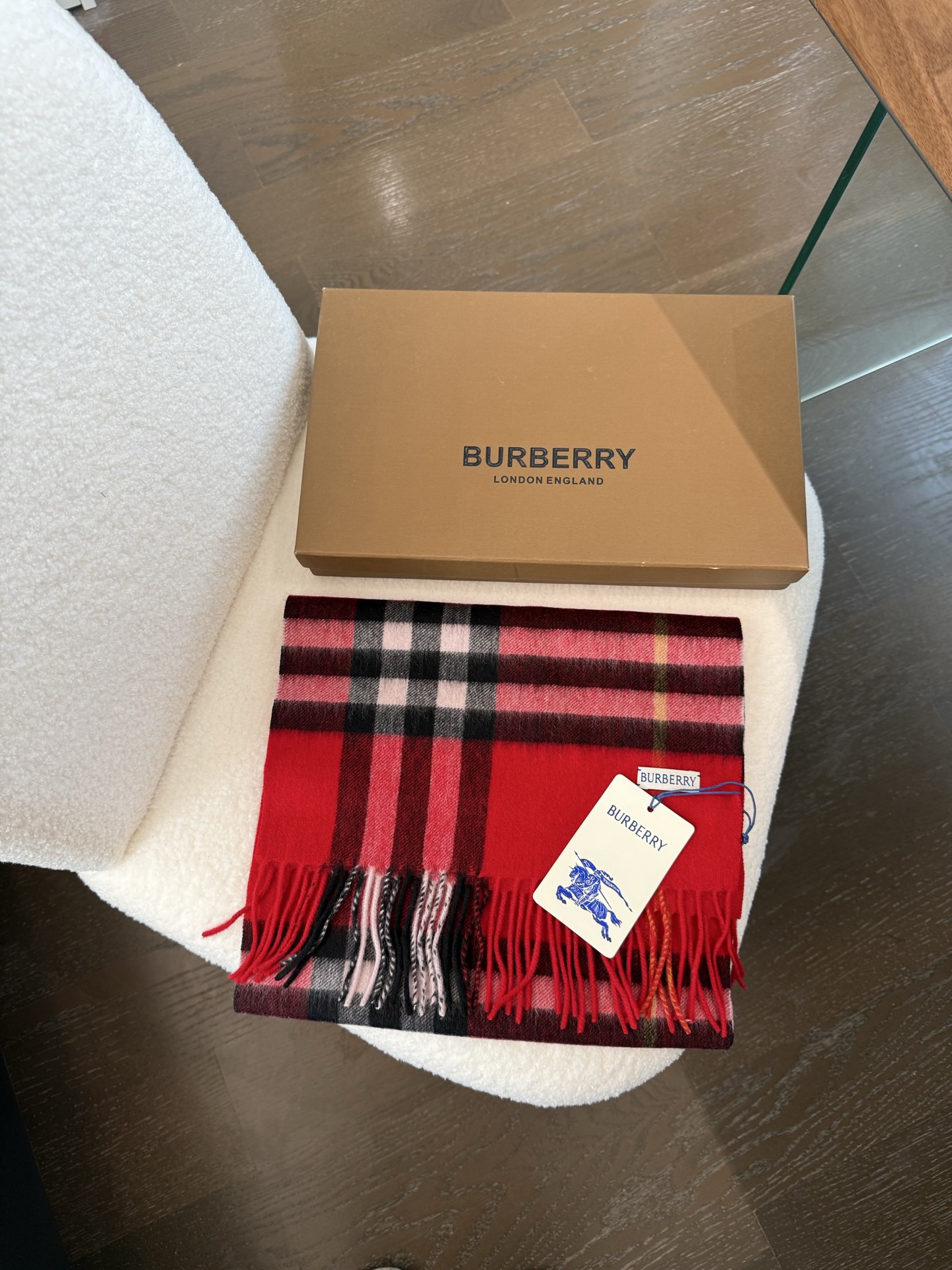 BURBERRY 버버리 클래식 체크 머플러 레드 3