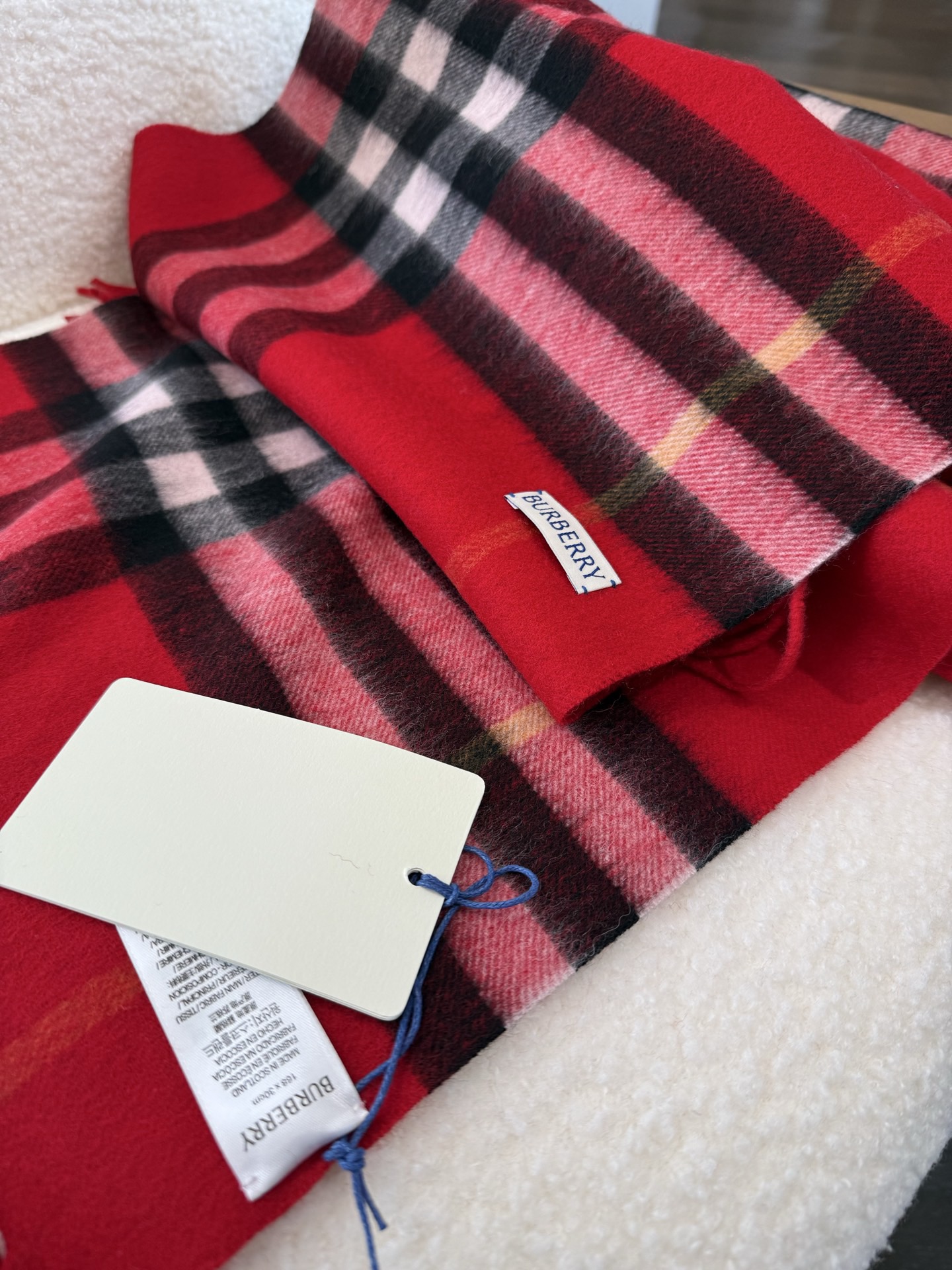 BURBERRY 버버리 클래식 체크 머플러 레드 4