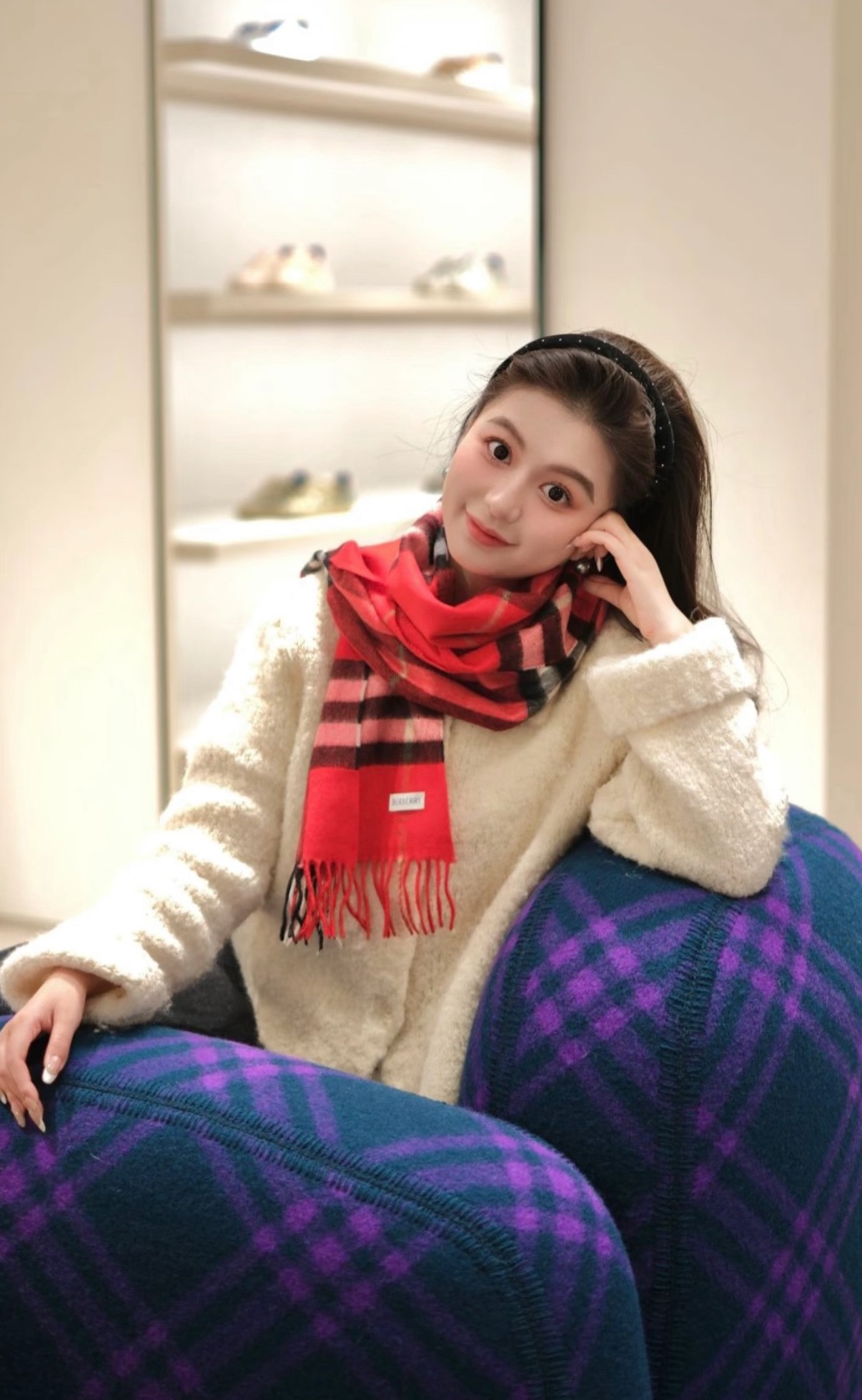 BURBERRY 버버리 클래식 체크 머플러 레드 2