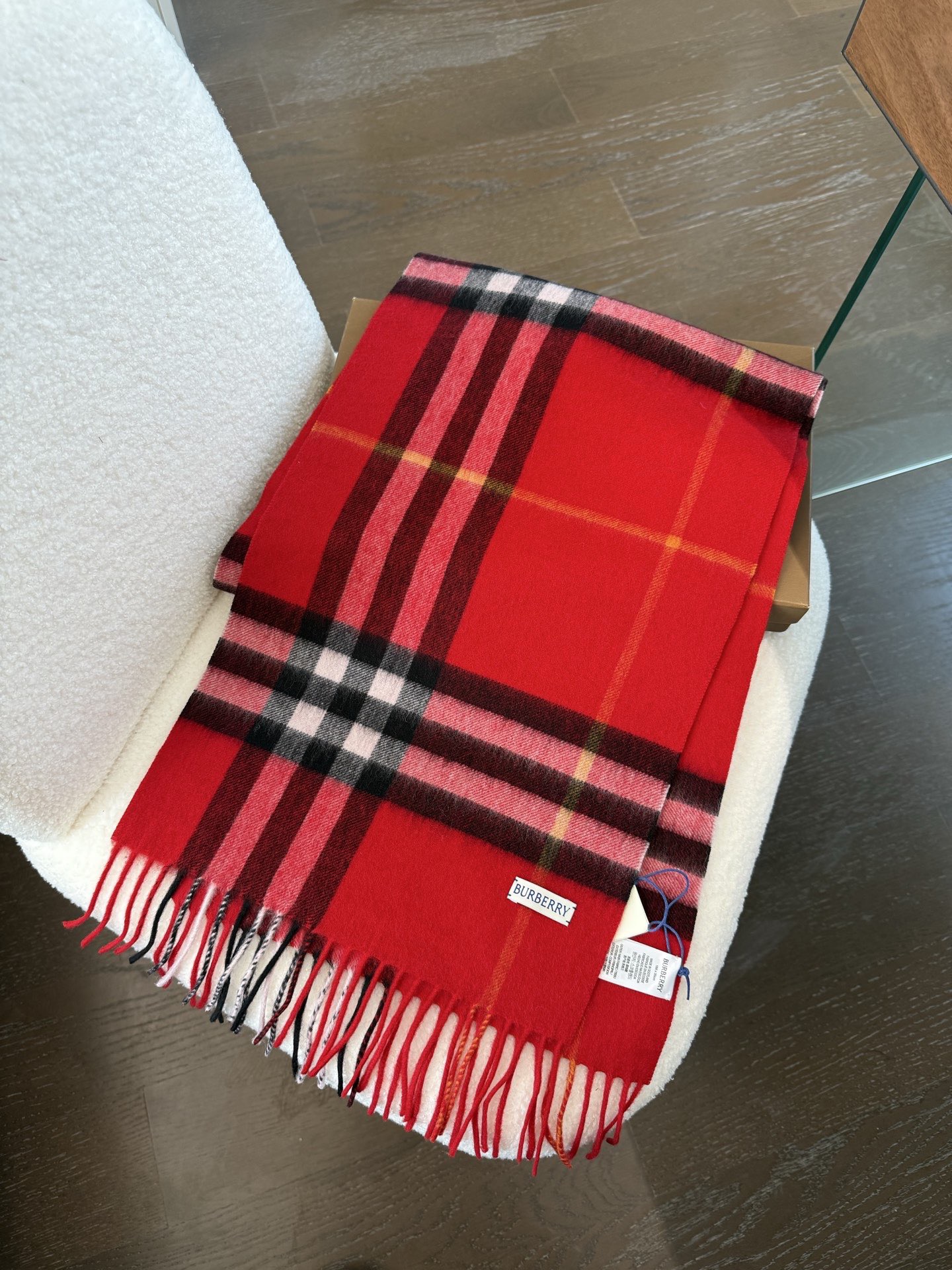 BURBERRY 버버리 클래식 체크 머플러 레드 5