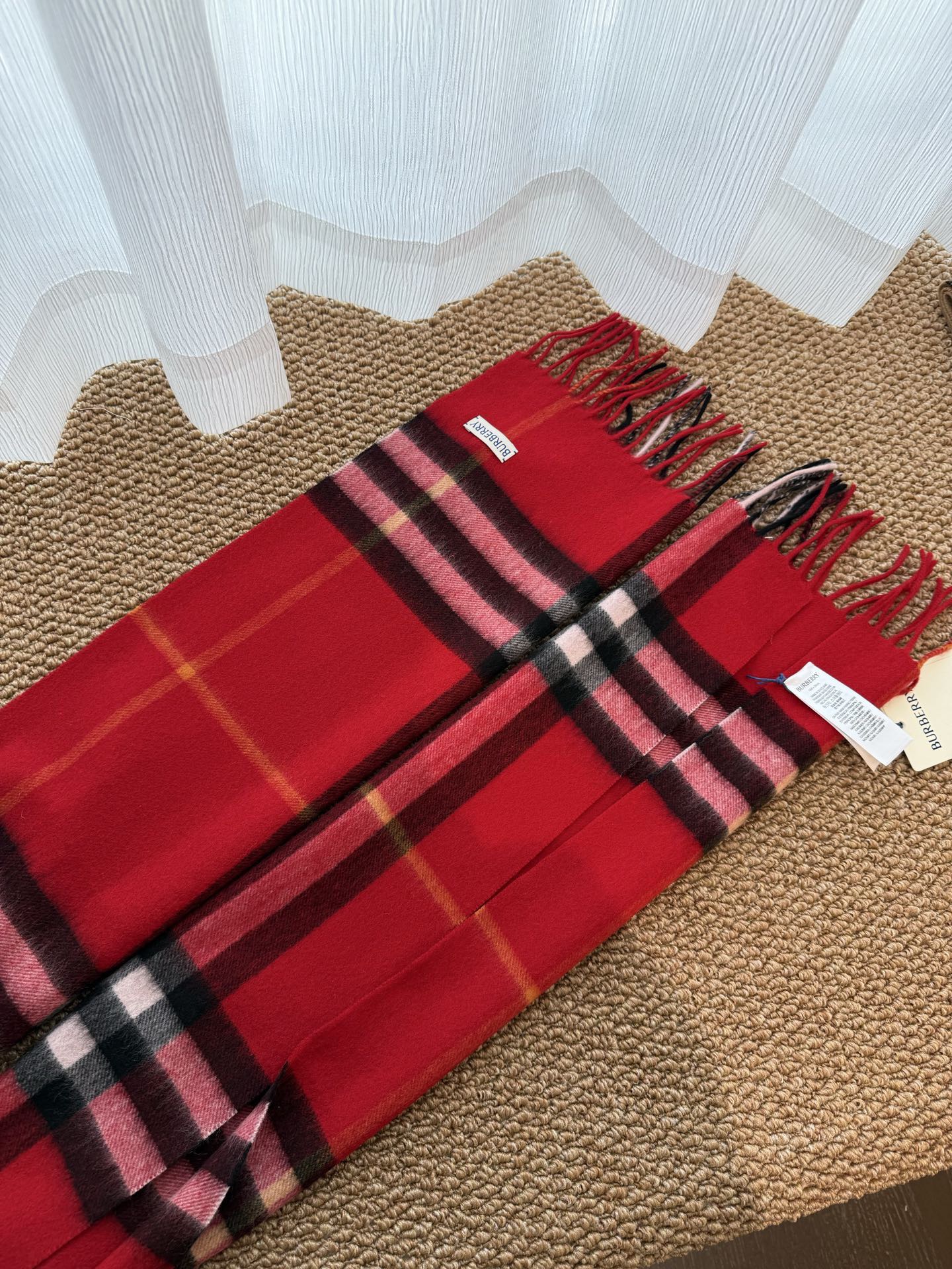 BURBERRY 버버리 클래식 체크 머플러 레드 8