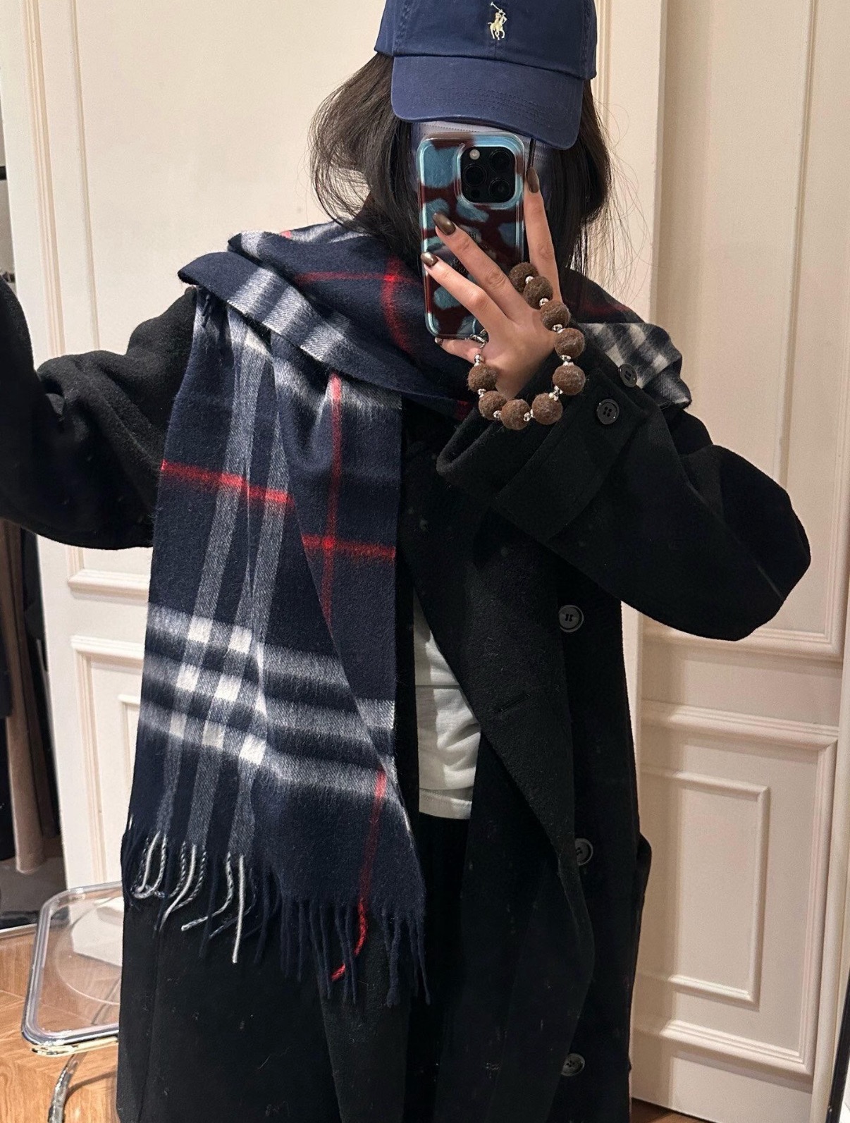 BURBERRY 버버리 클래식 체크 머플러 네이비 2