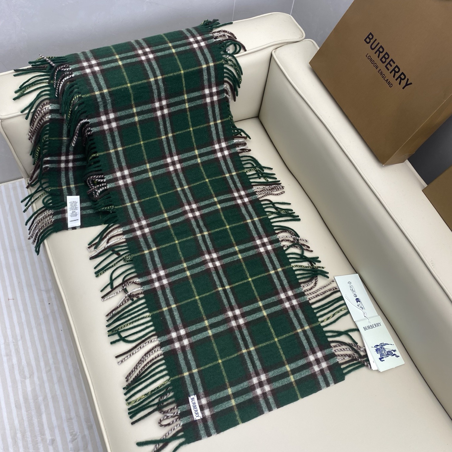 BURBERRY 버버리 체크 머플러 그린 3