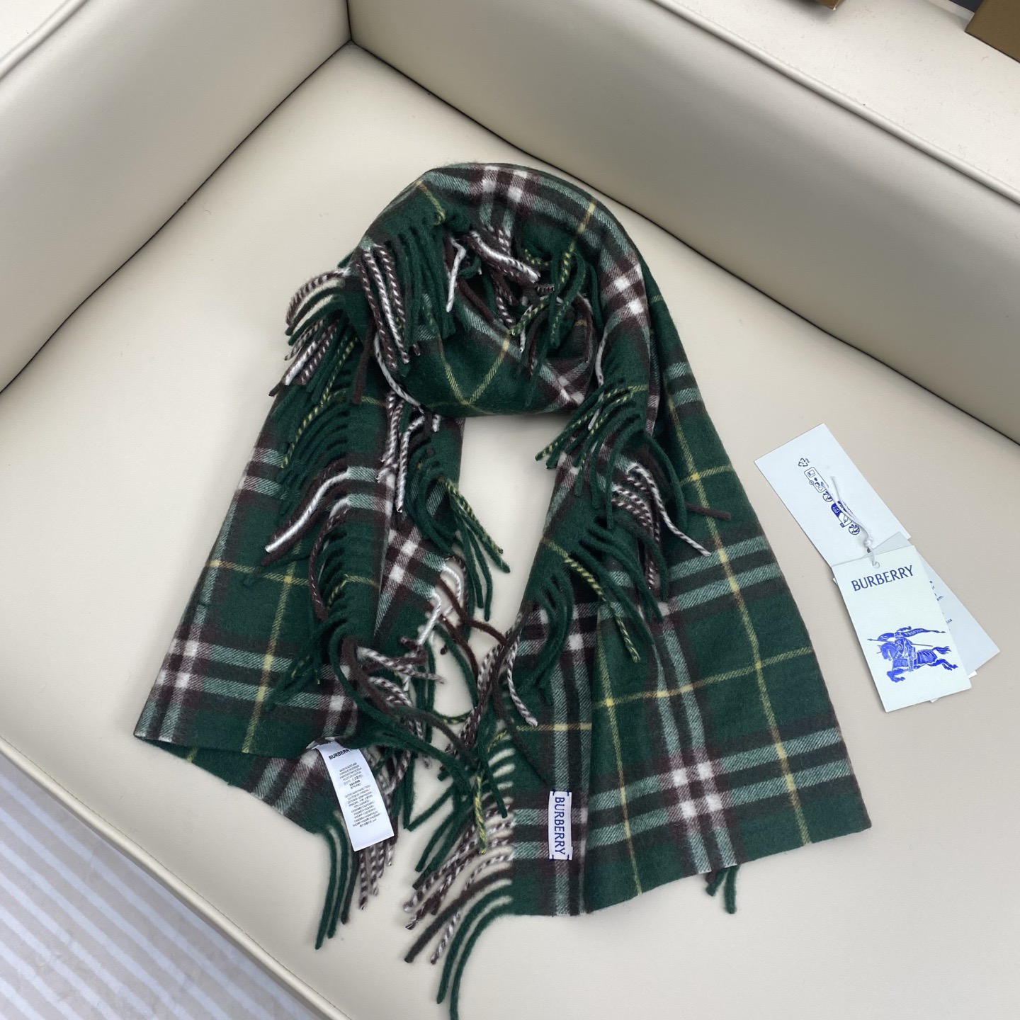 BURBERRY 버버리 체크 머플러 그린 9