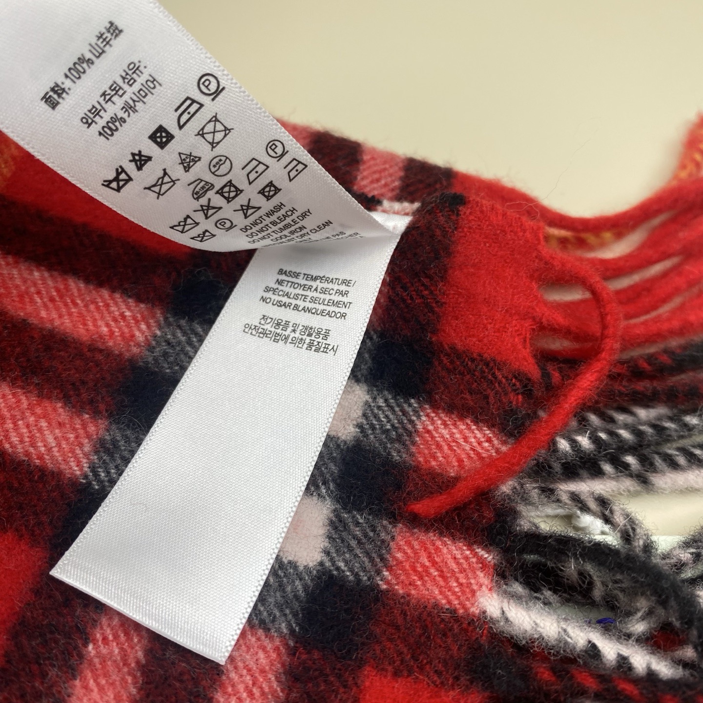 BURBERRY 버버리 체크 패턴 머플러 레드 9