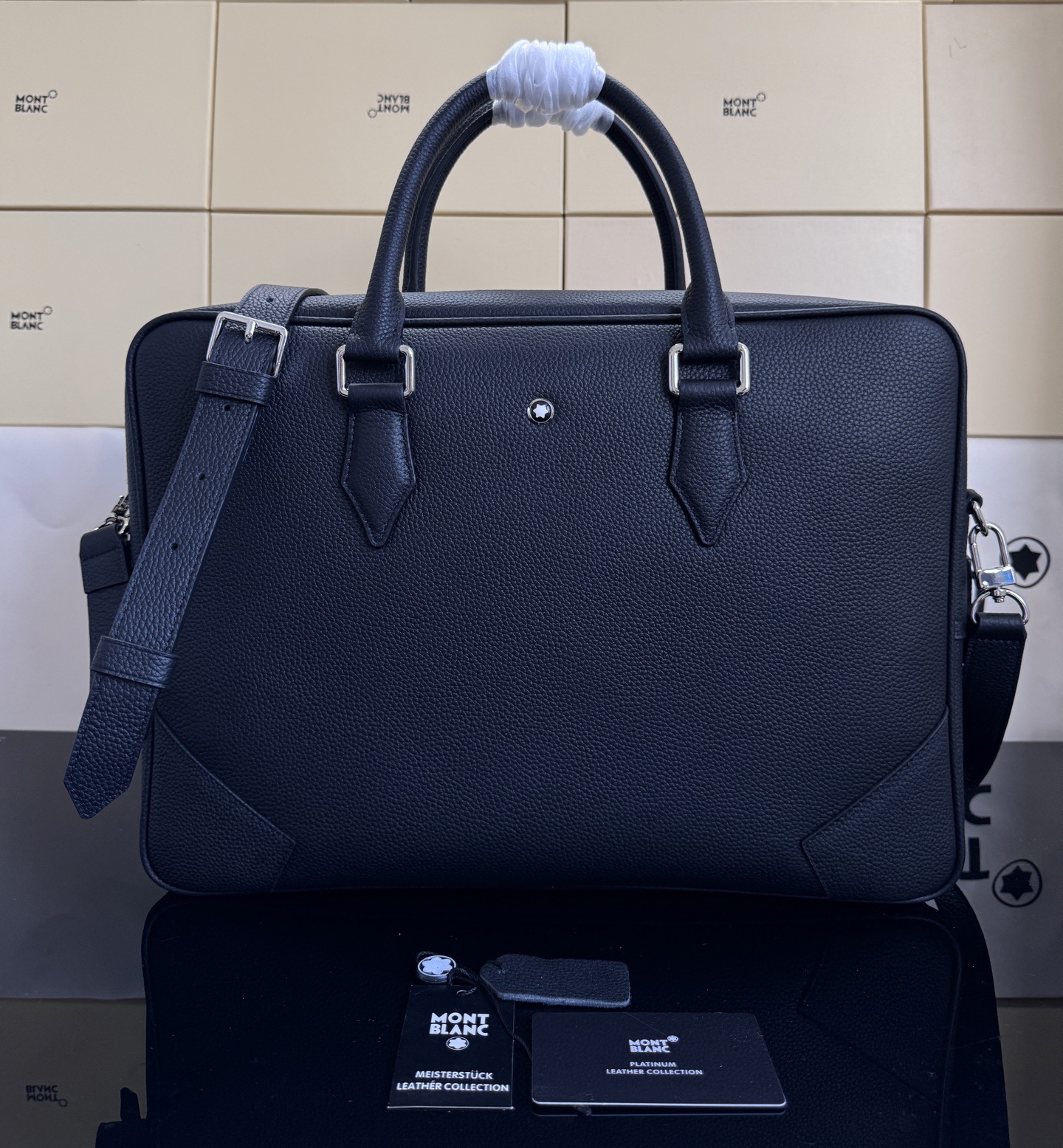 MontBlanc 몽블랑 소프트 그레인 레더 서류가방 37.5cm 3