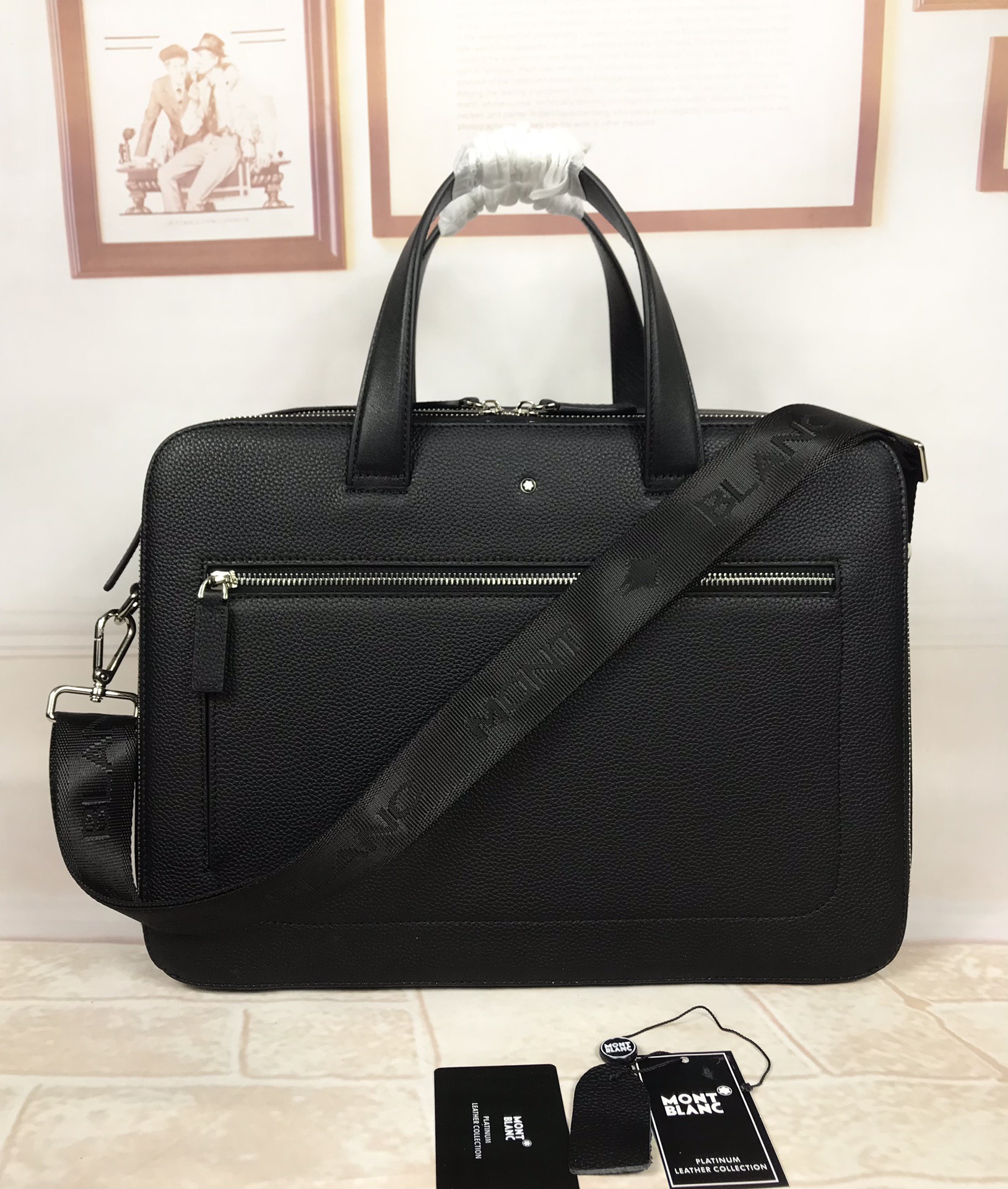 Montblanc 몽블랑 MB127936 블랙 서류가방 38cm 5