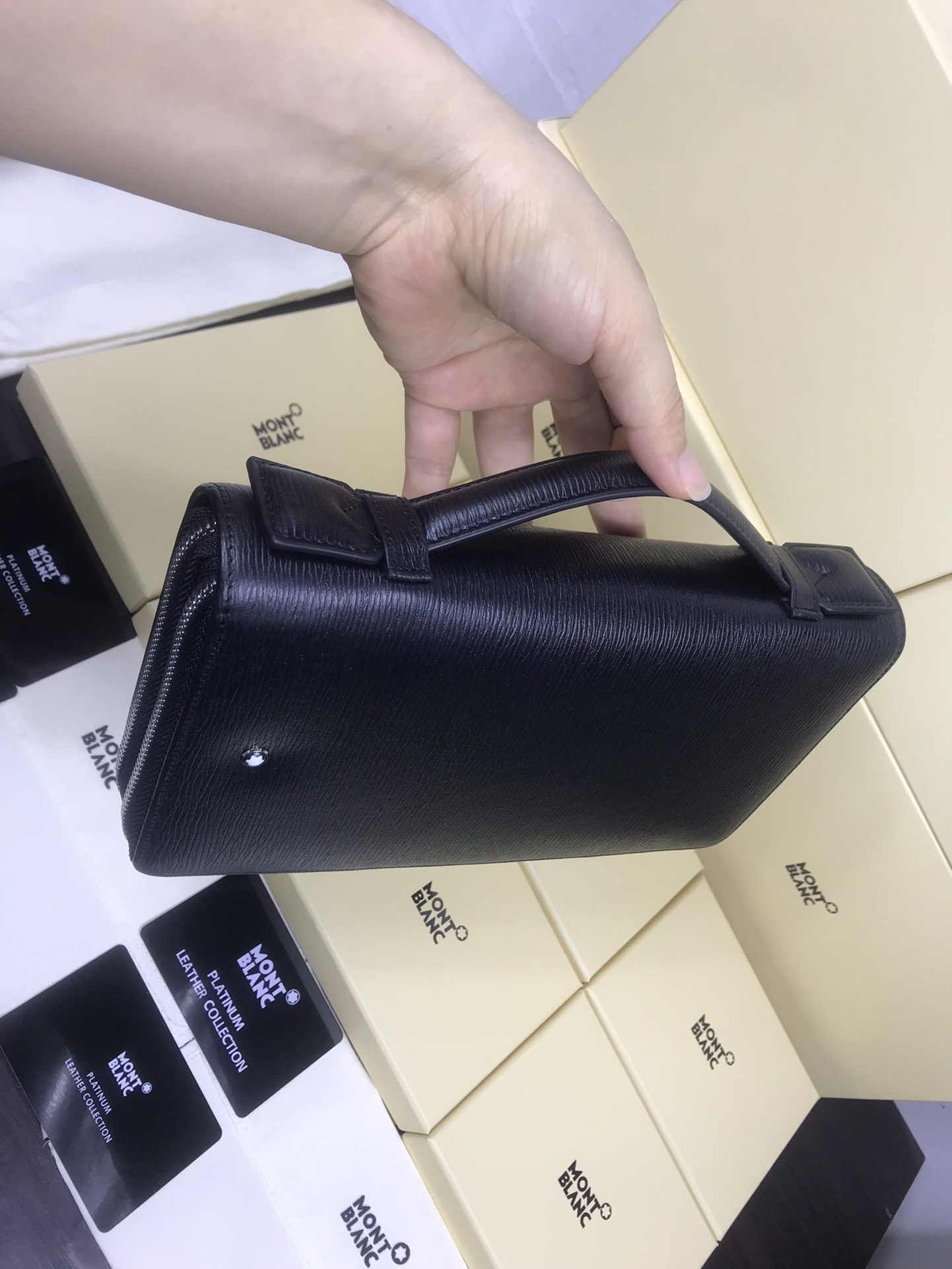 Montblanc 몽블랑 더블 핸들 클러치백 23cm 4