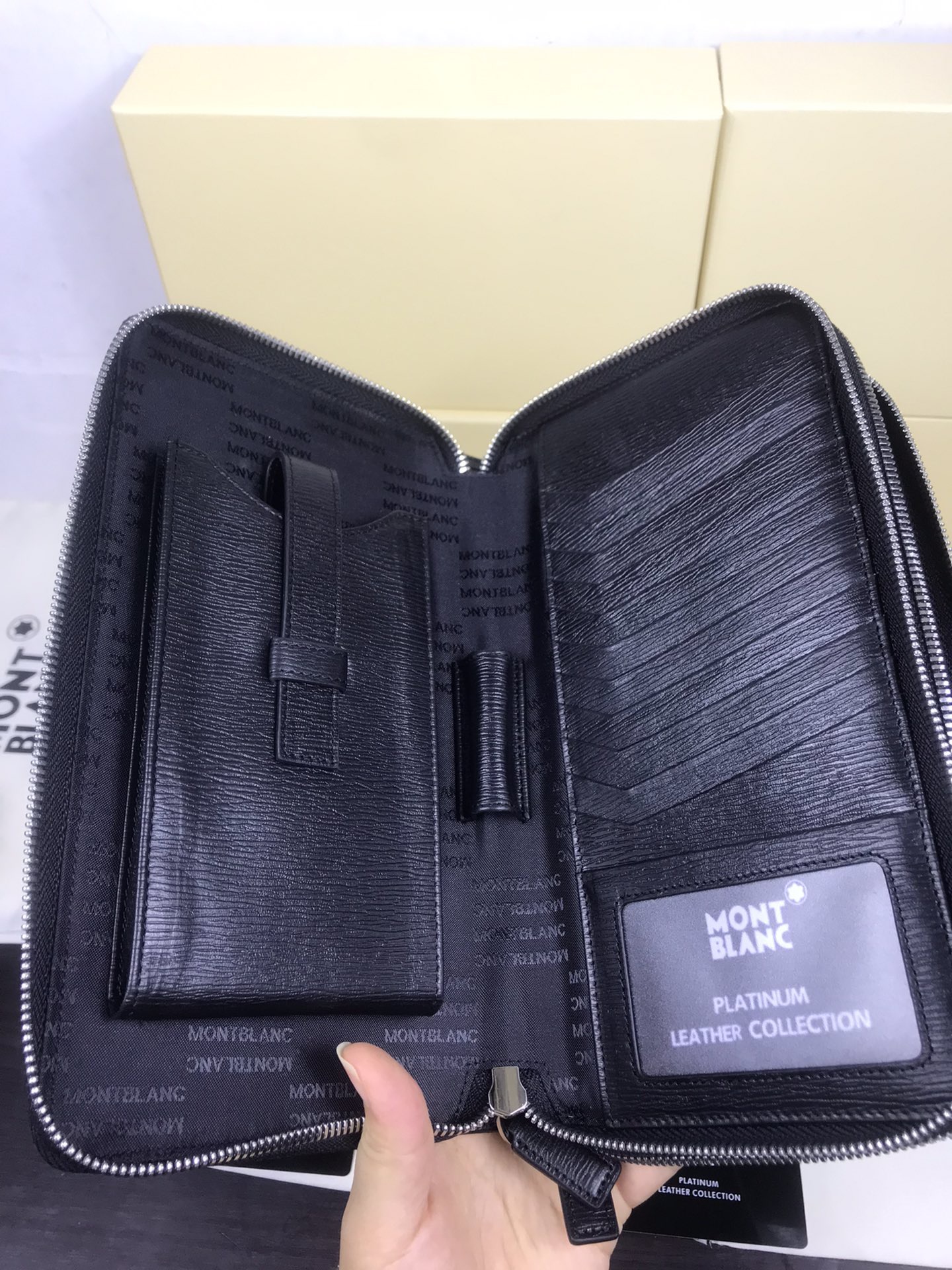 Montblanc 몽블랑 더블 핸들 클러치백 23cm 7