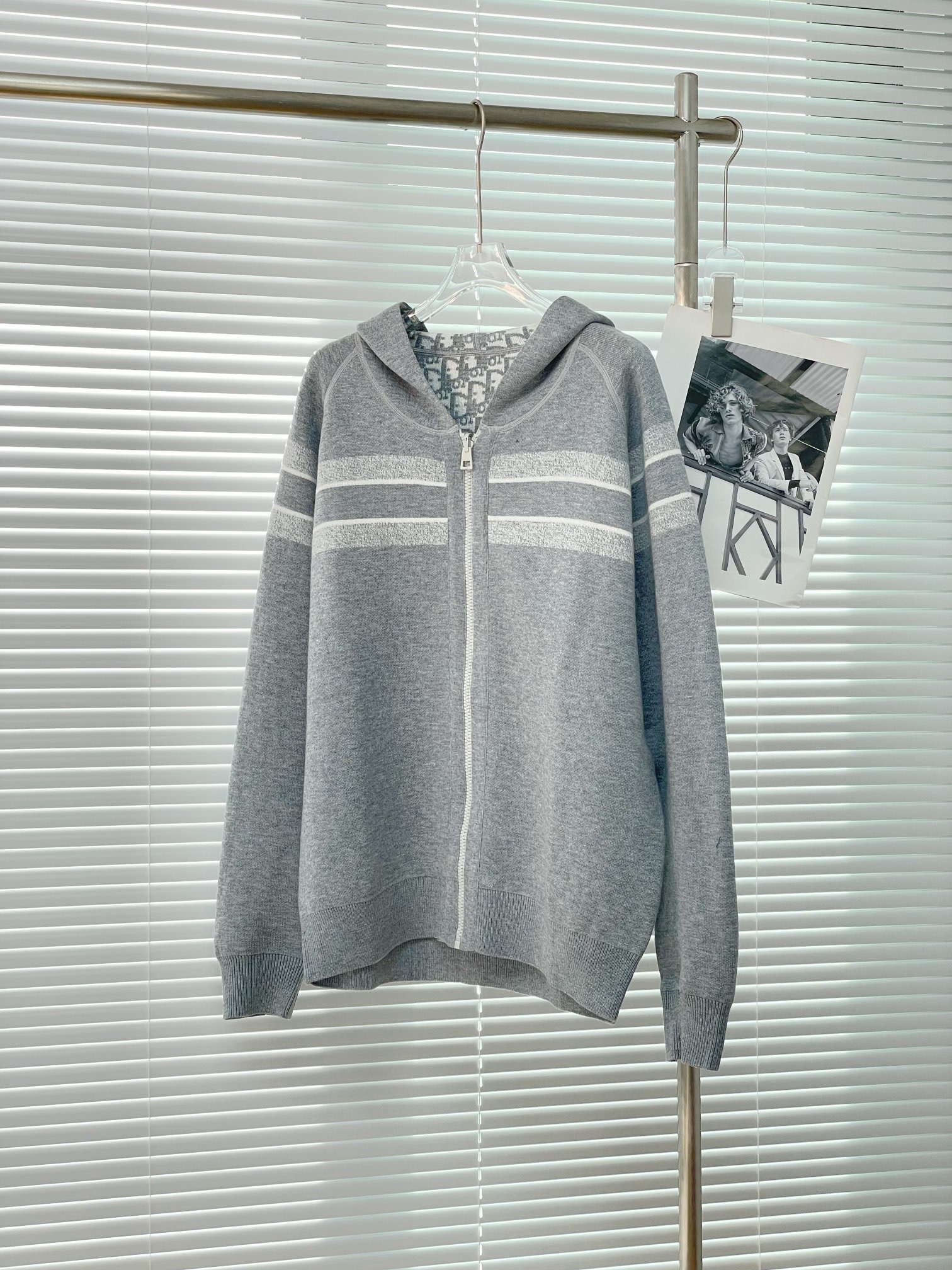 Dior 디올 자카드 로고 양면 후드 니트 집업 11